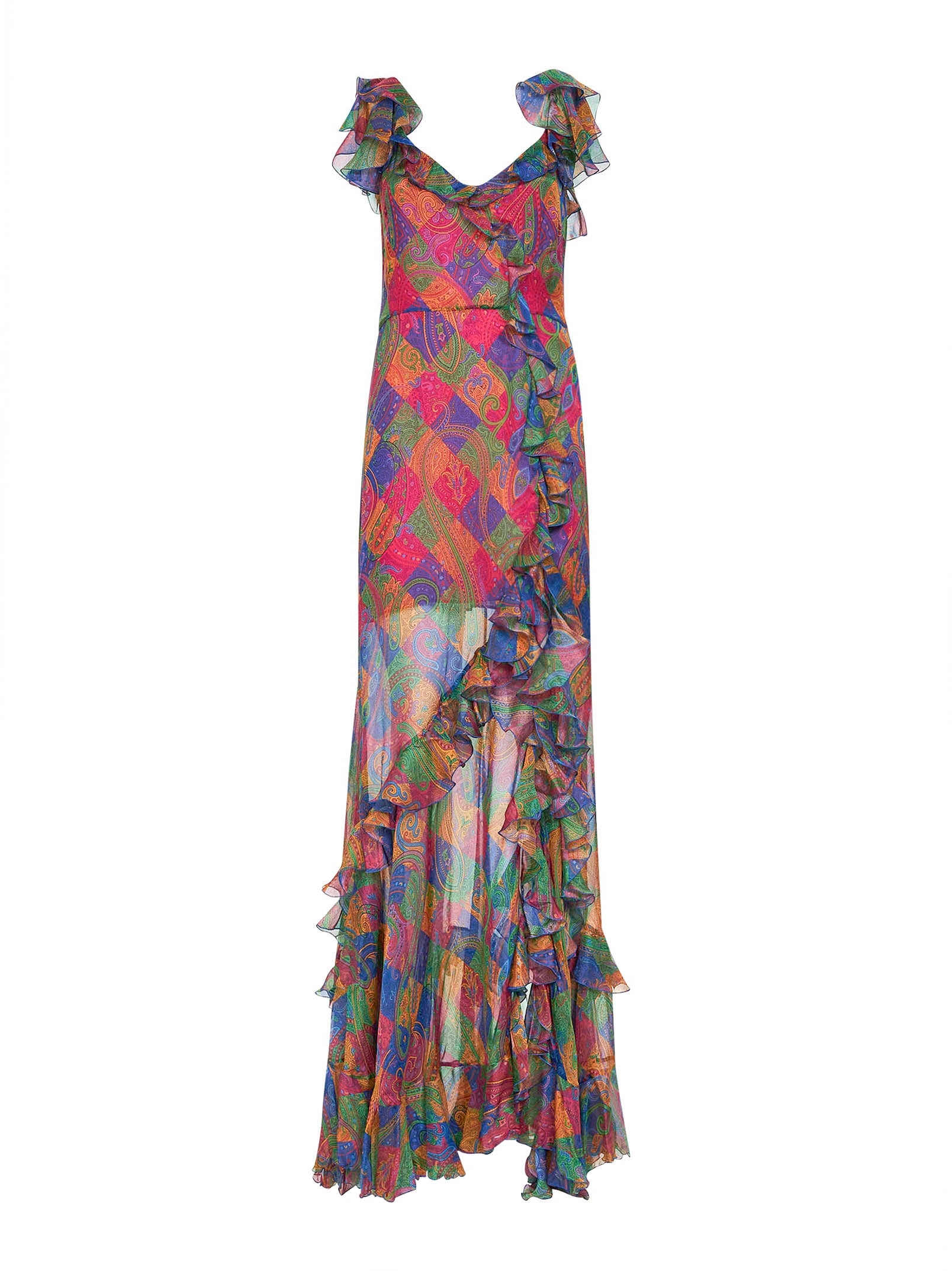 Etro Women Geometric Paisley-Pattern Silk Chiffon Maxi Dress ETRO