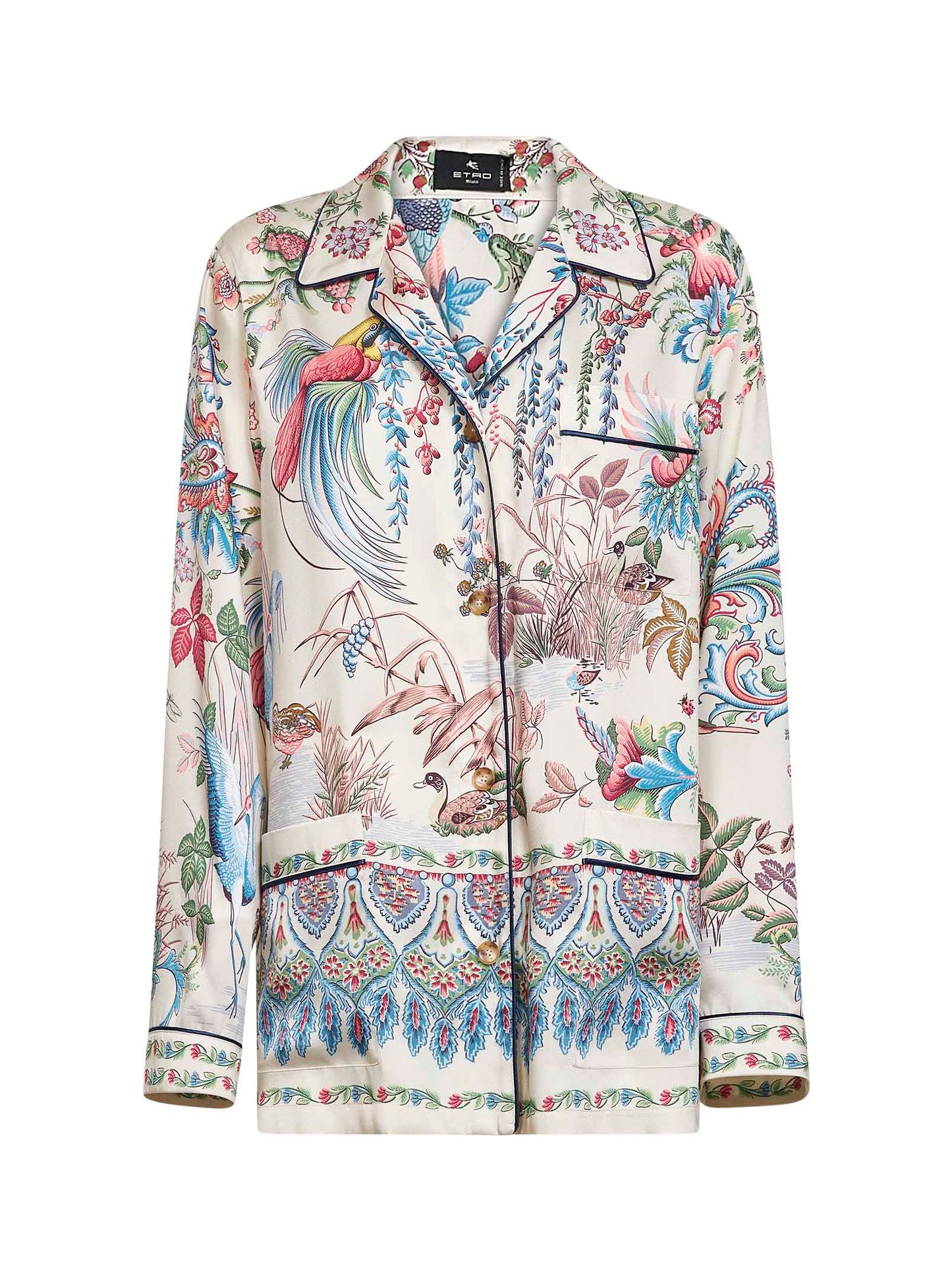 Etro Women Multicolore Flora And Fauna-Print Twill Shirt ETRO