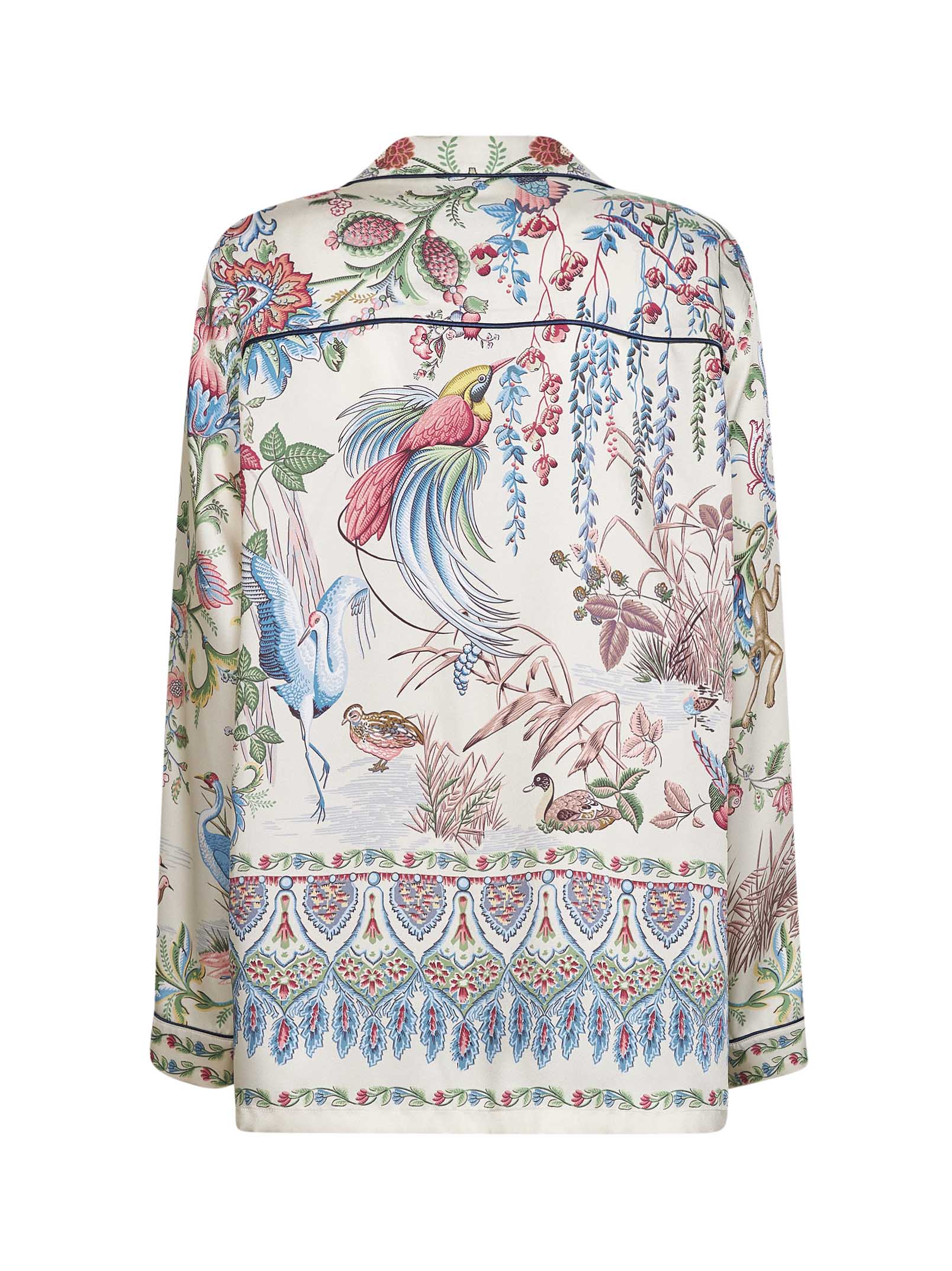 Etro Women Multicolore Flora And Fauna-Print Twill Shirt ETRO