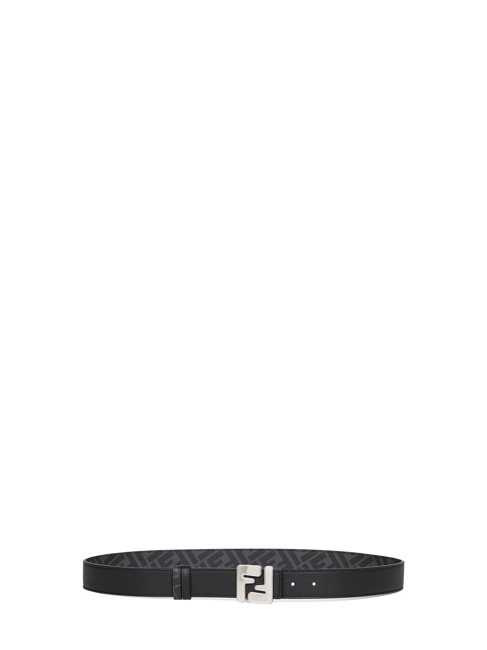 Fendi Men Black Squared Ff Reversible Belt FENDI