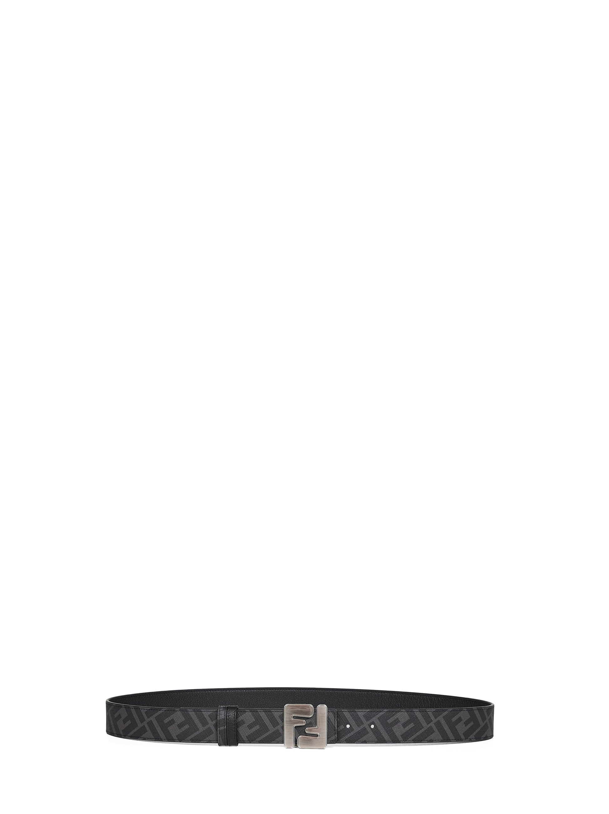 Fendi Men Black Squared Ff Reversible Belt FENDI
