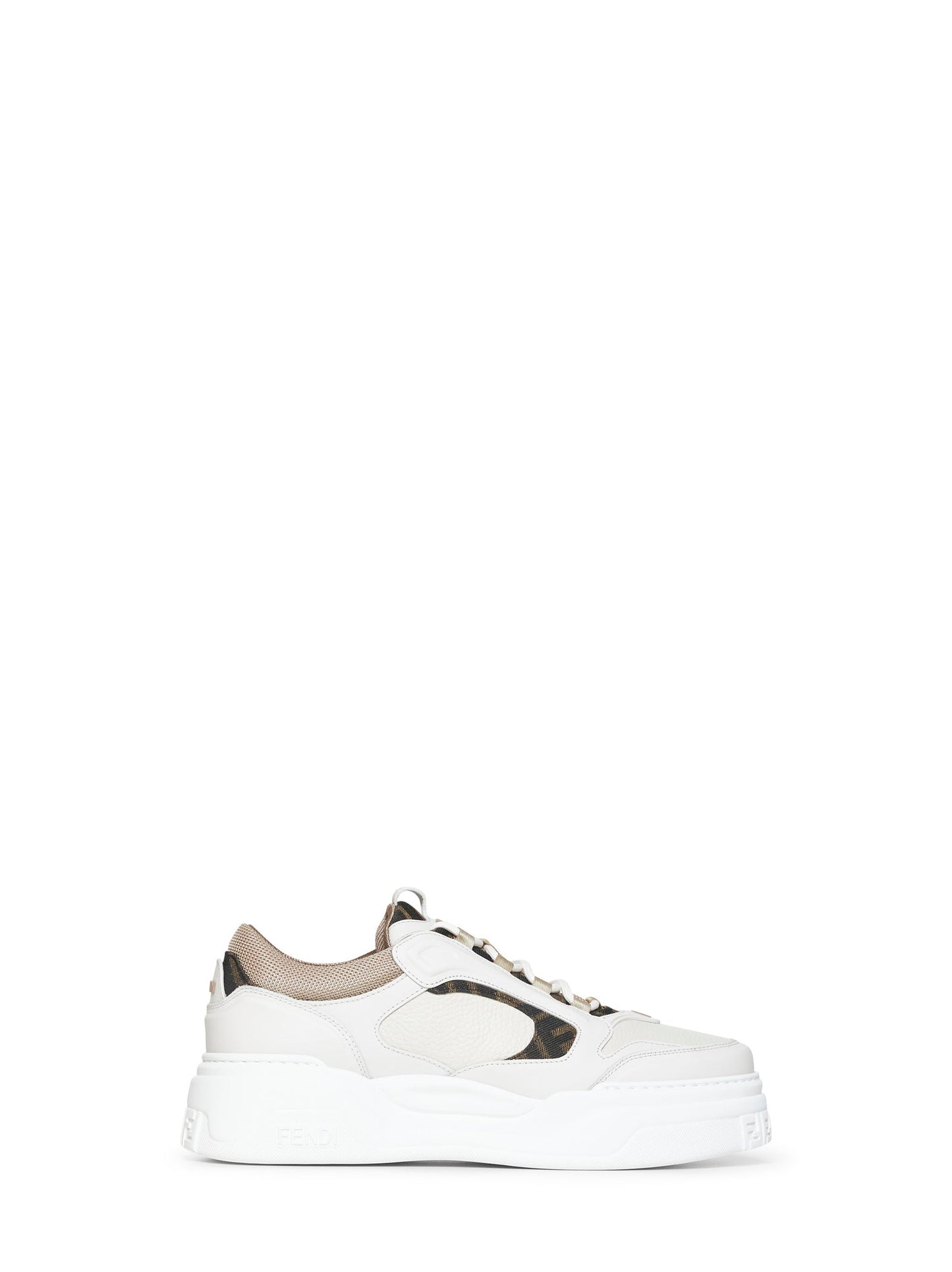 Fendi Men White Leather Fendi Force Sneakers FENDI