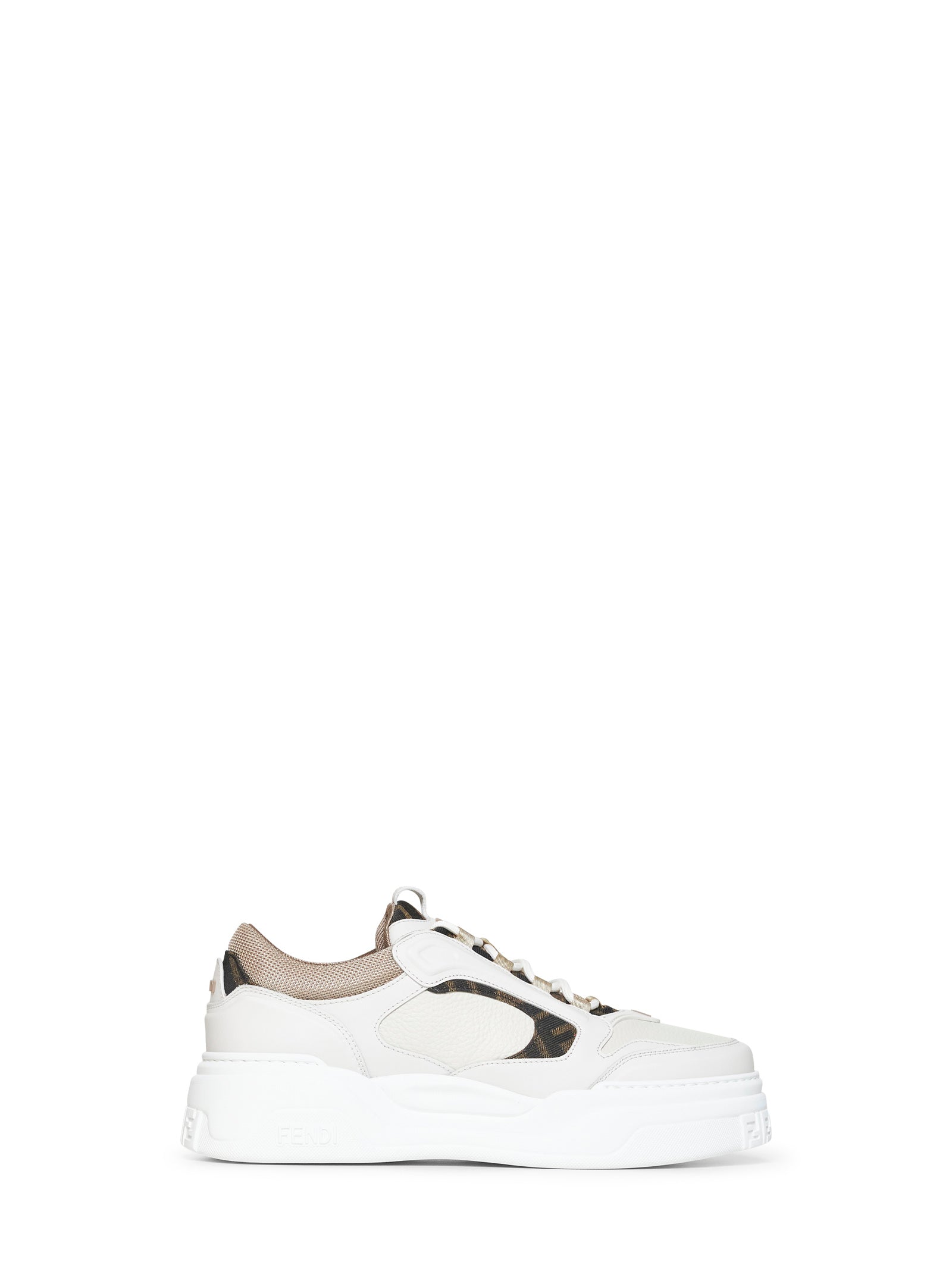 Fendi Men White Leather Fendi Force Sneakers FENDI