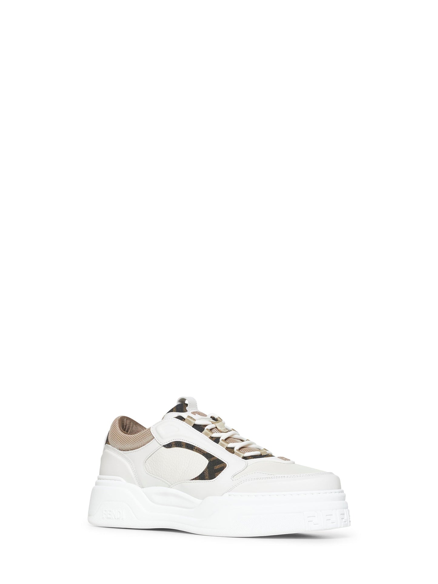 Fendi Men White Leather Fendi Force Sneakers FENDI