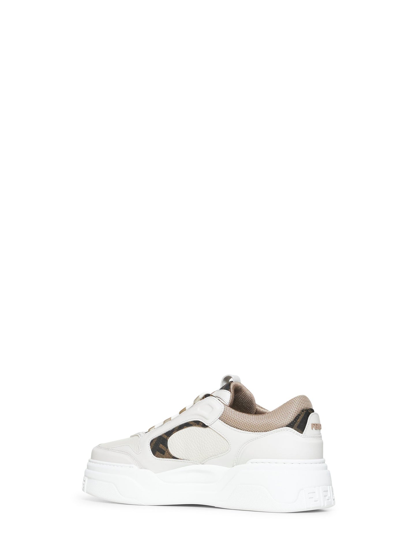 Fendi Men White Leather Fendi Force Sneakers FENDI