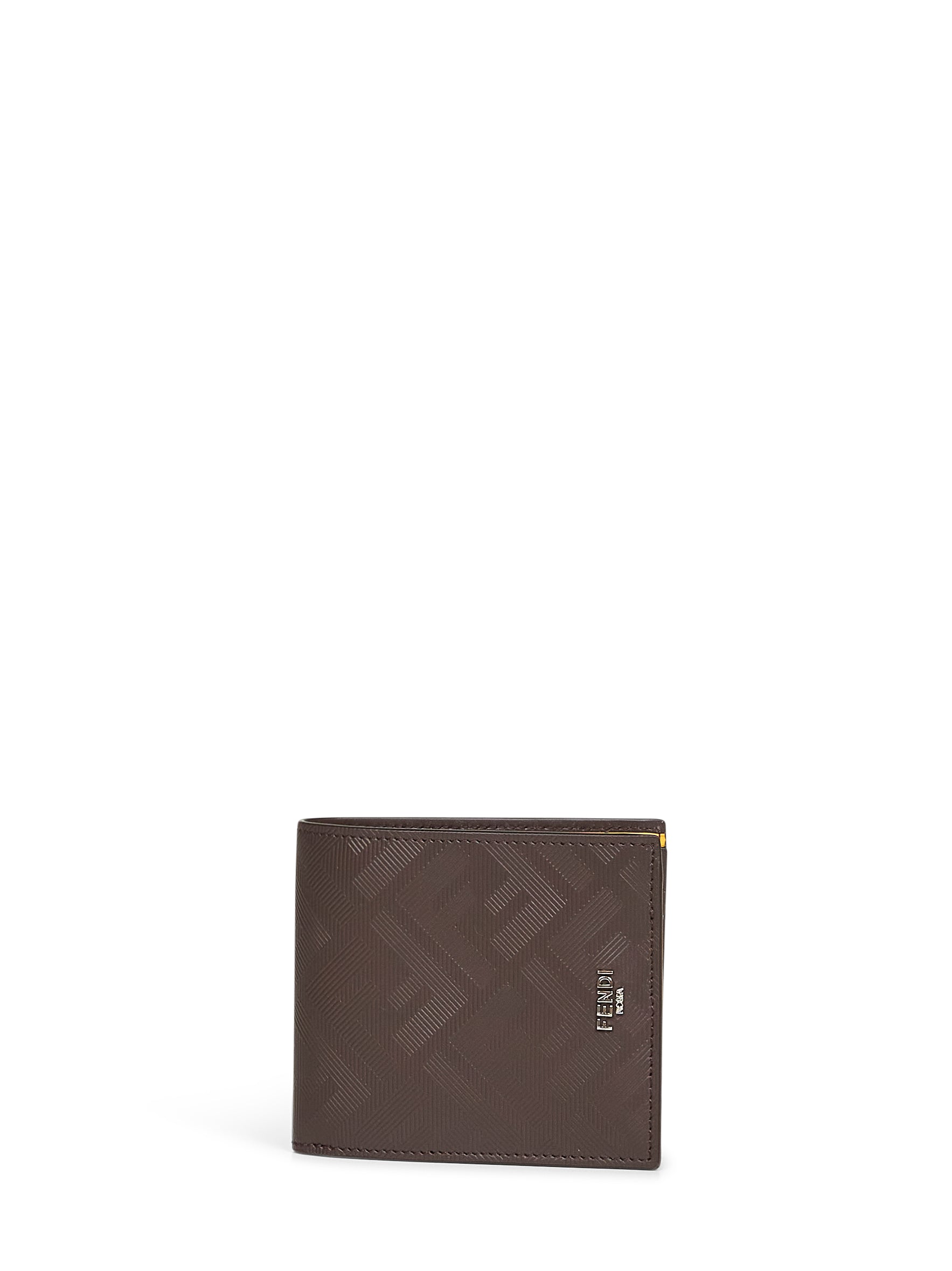 Fendi Men Brown Leather Fendi Shadow Wallet FENDI