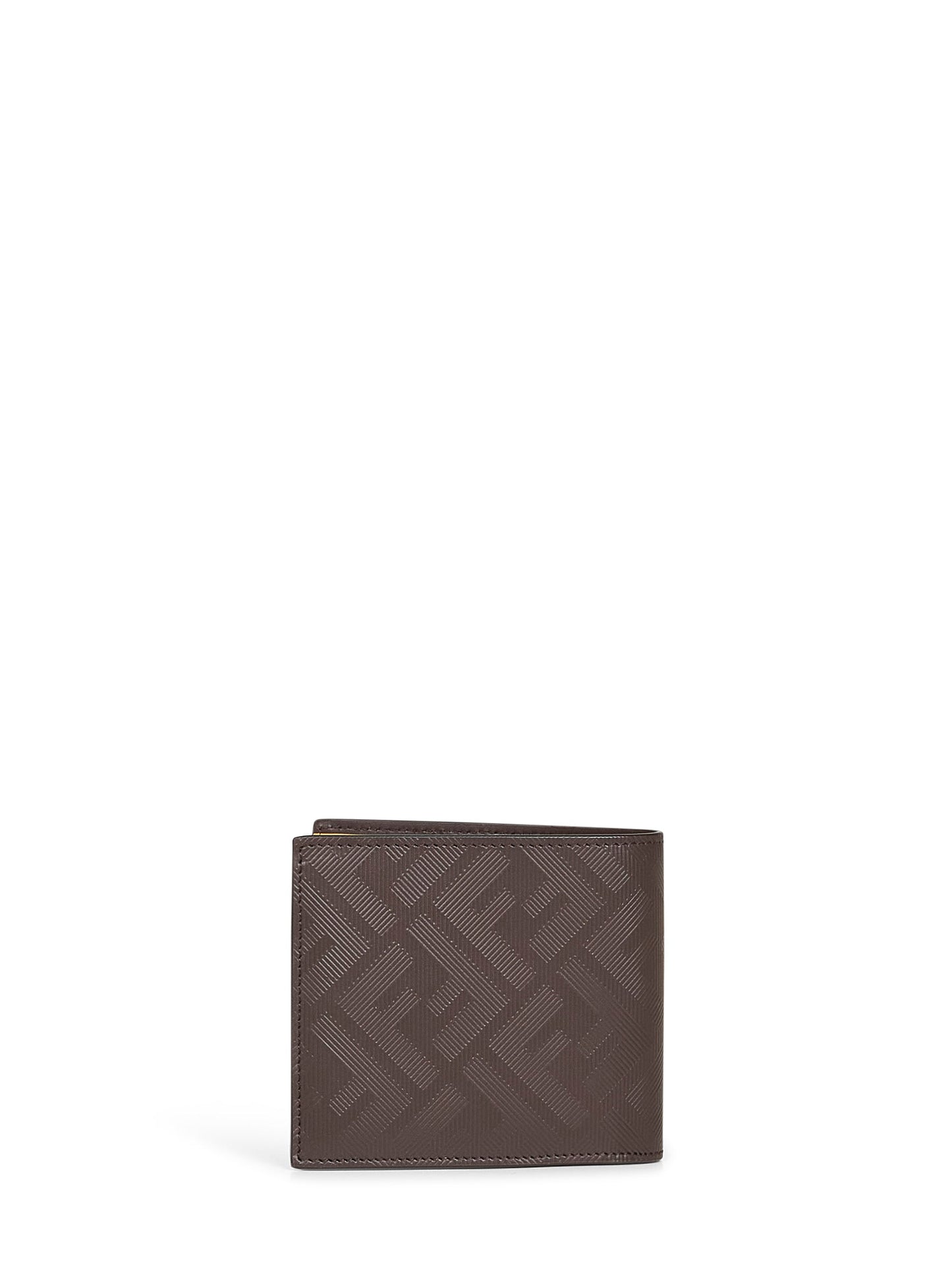 Fendi Men Brown Leather Fendi Shadow Wallet FENDI