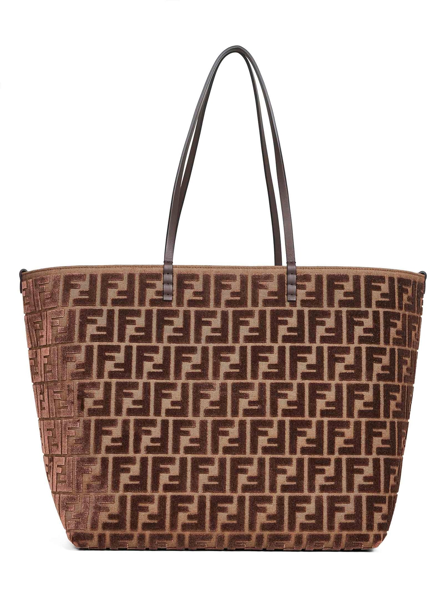 Fendi Women Brown Roll Large Reversible Shopper Bag