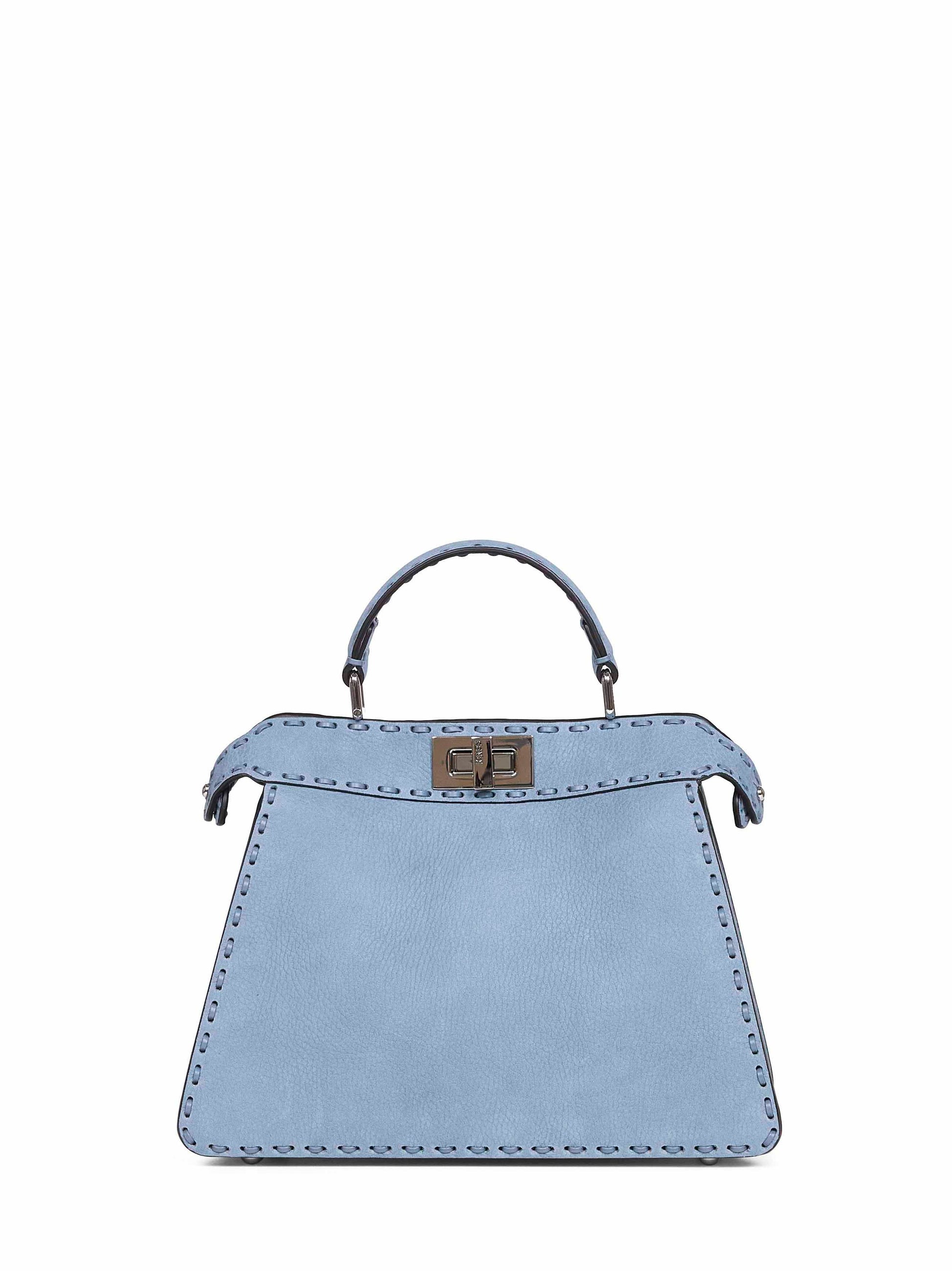 Fendi Women Mercury Blue Peekaboo Iseeu Small Handbag<Br/> FENDI