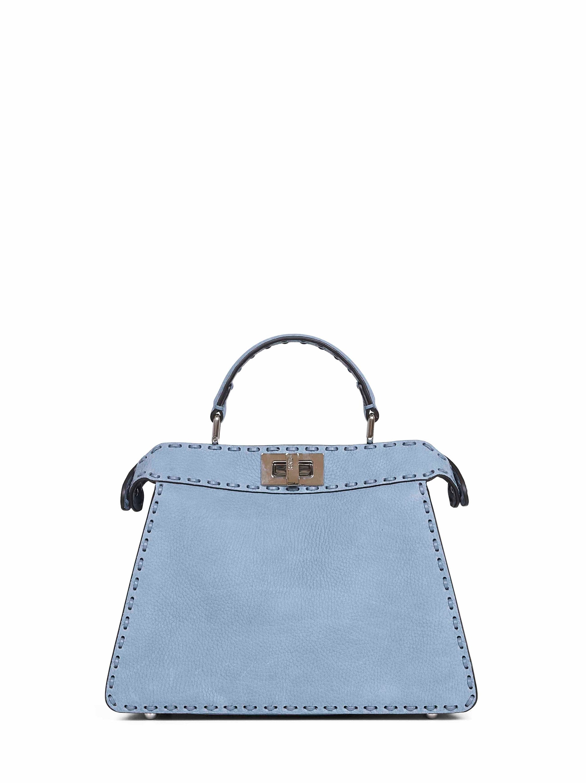 Fendi Women Mercury Blue Peekaboo Iseeu Small Handbag<Br/> FENDI
