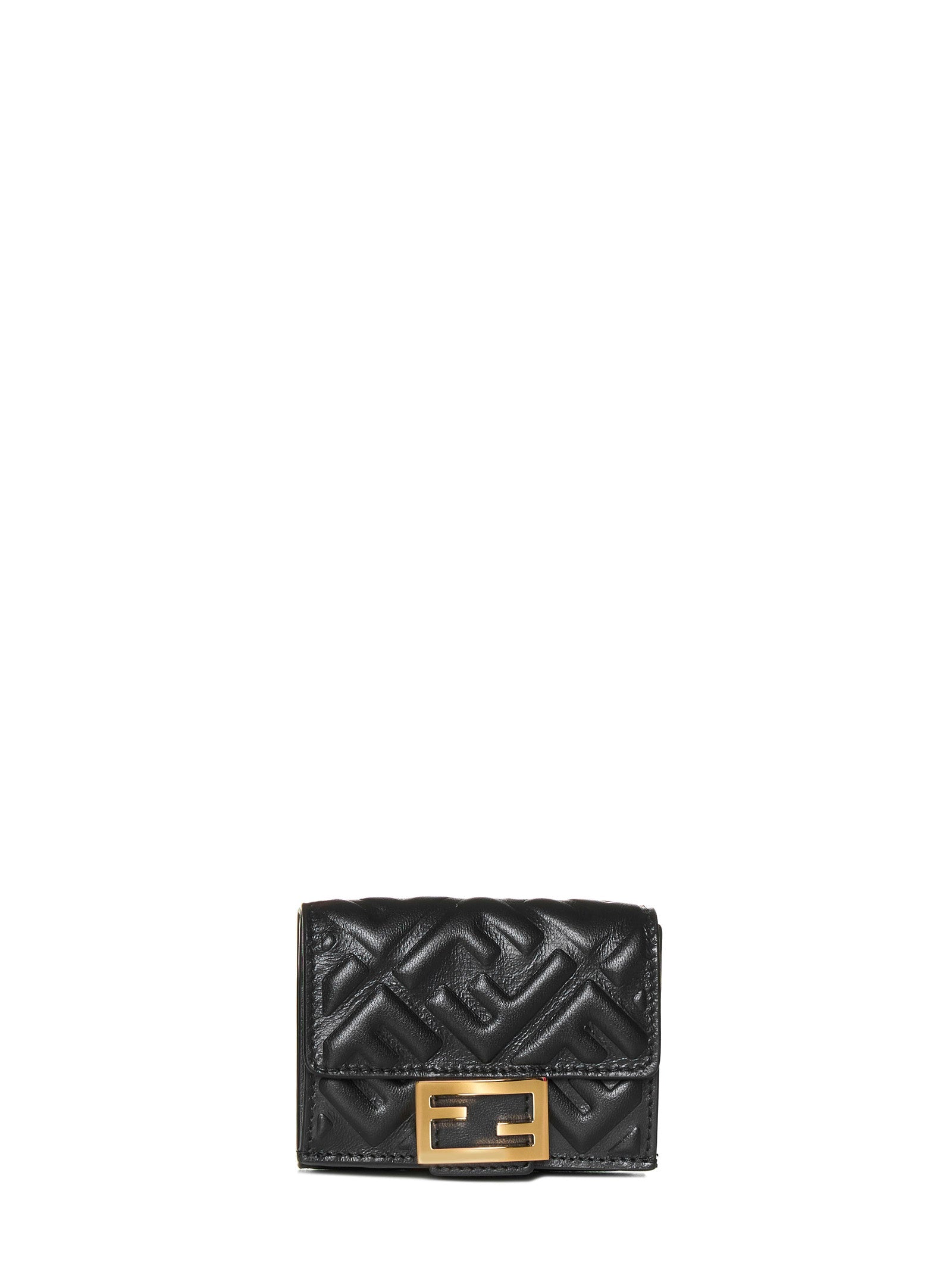 Fendi Women Micro Trifold Wallet In Ff Leather FENDI