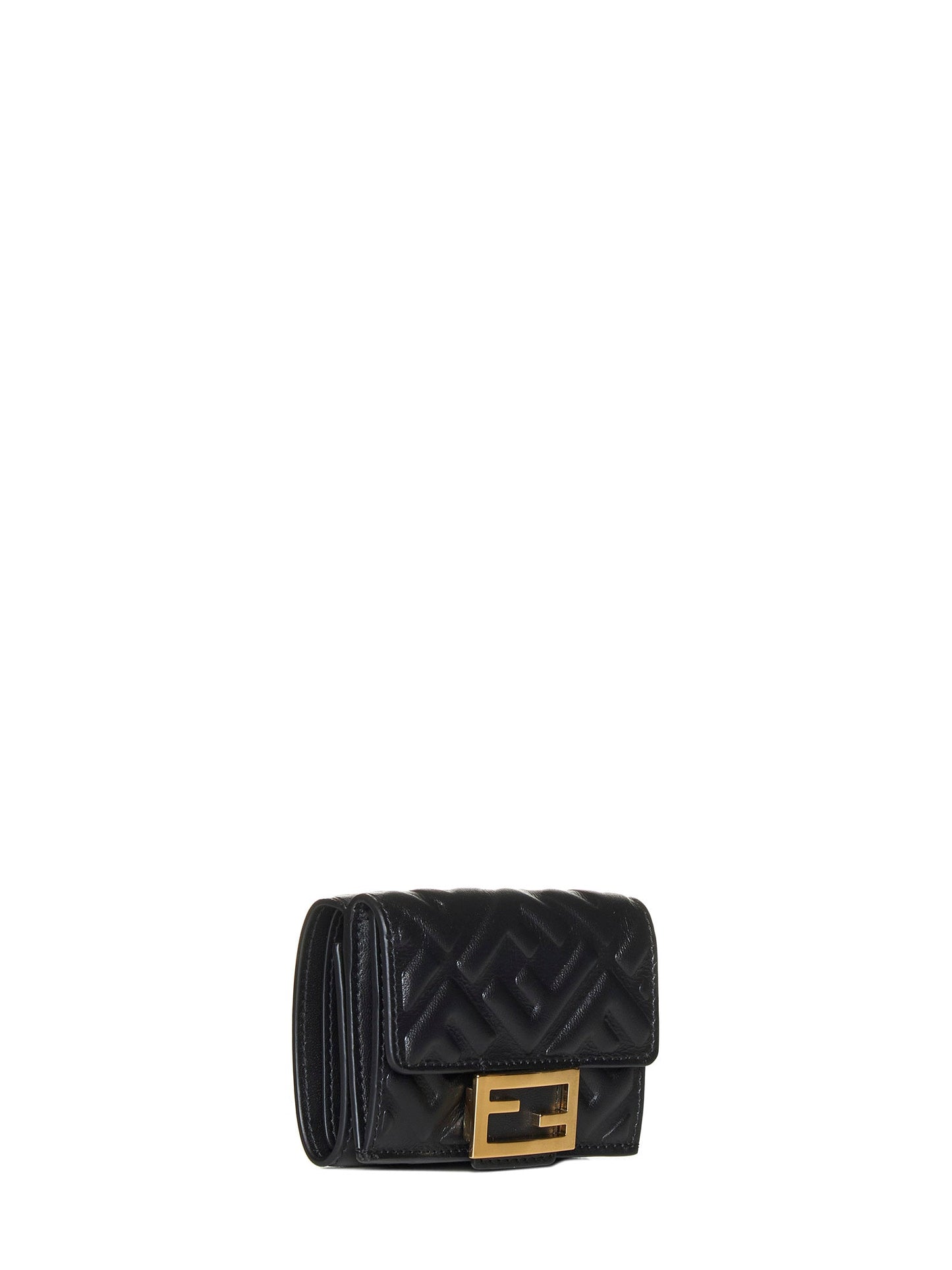 Fendi Women Micro Trifold Wallet In Ff Leather FENDI