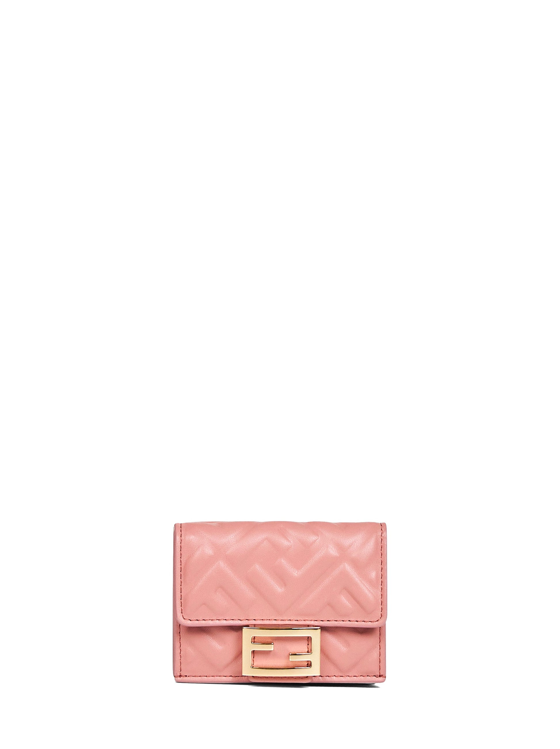 Fendi Women Pink Micro Trifold Baguette Wallet FENDI