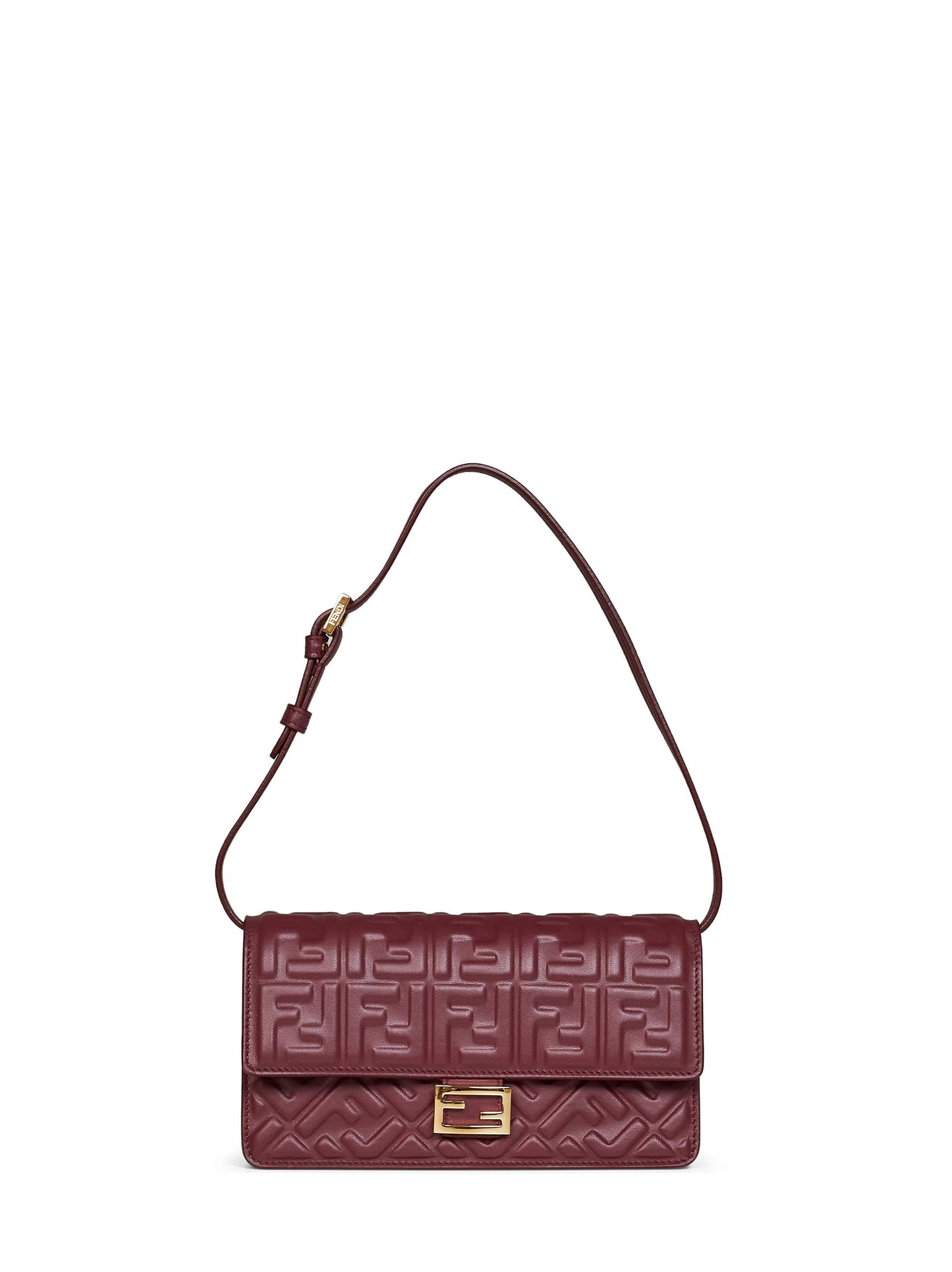 Fendi Women Burgundy Wallet On Chain Baguette Minibag<Br/> FENDI