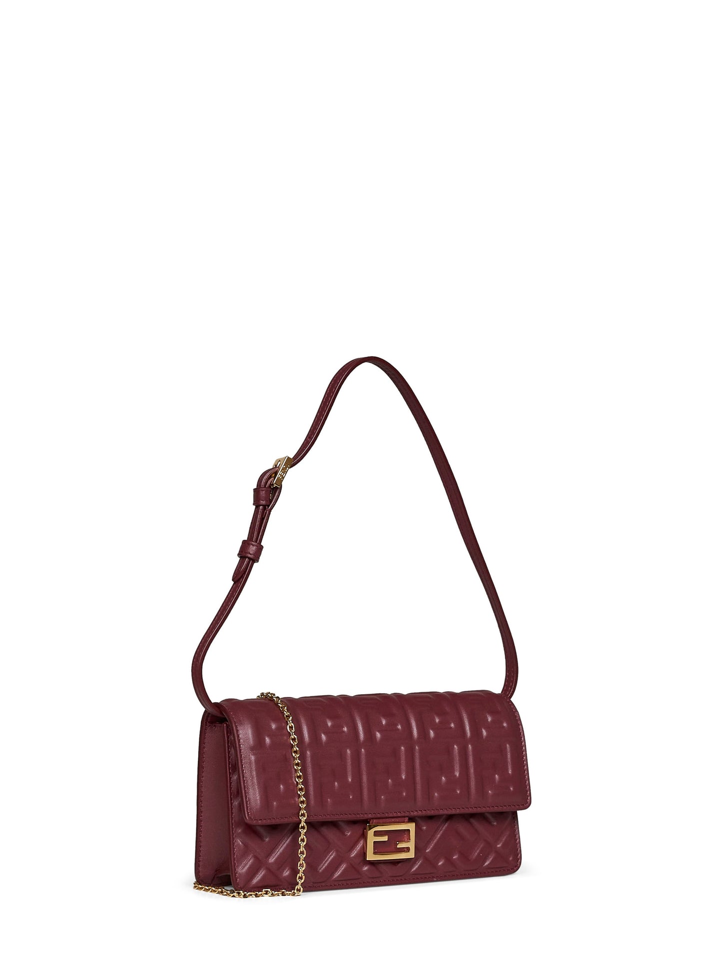 Fendi Women Burgundy Wallet On Chain Baguette Minibag<Br/> FENDI