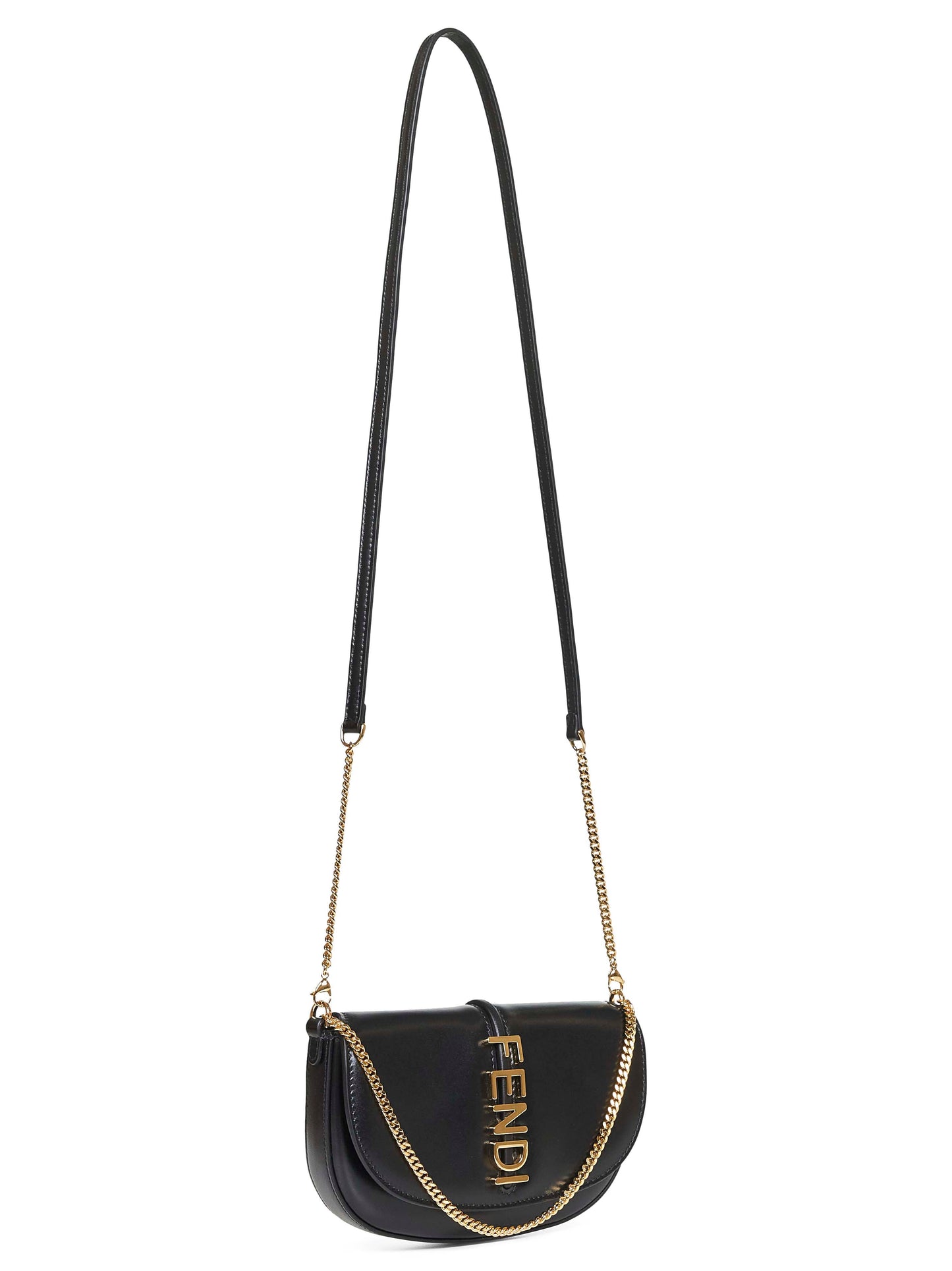 Fendi Women Black Fendigraphy Wallet On Chain Wallet FENDI
