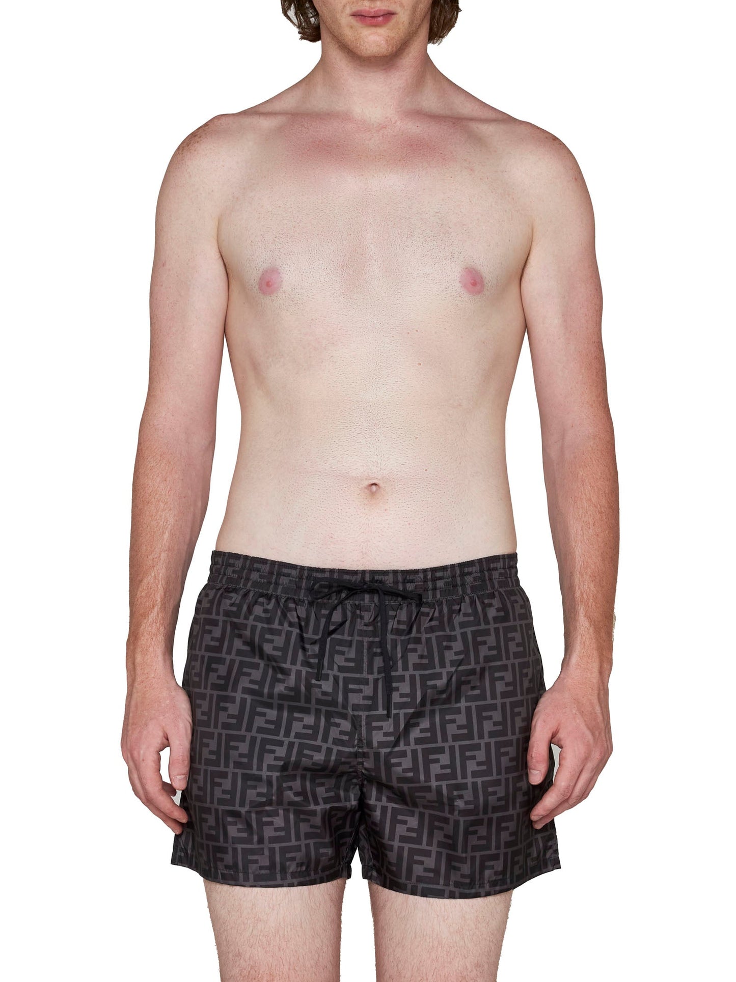 Fendi Men Black Nylon Shorts FENDI