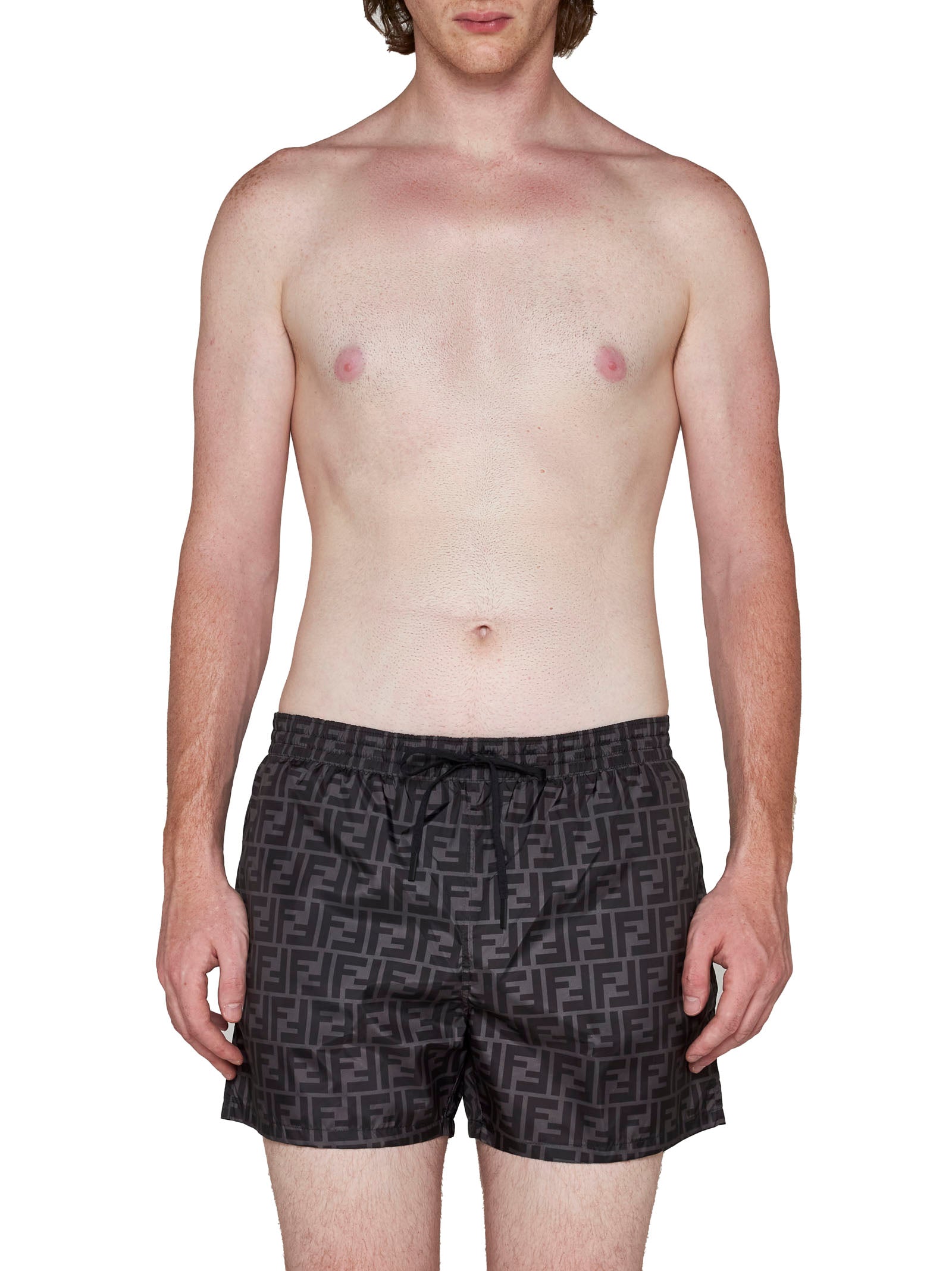 Fendi Men Black Nylon Shorts FENDI