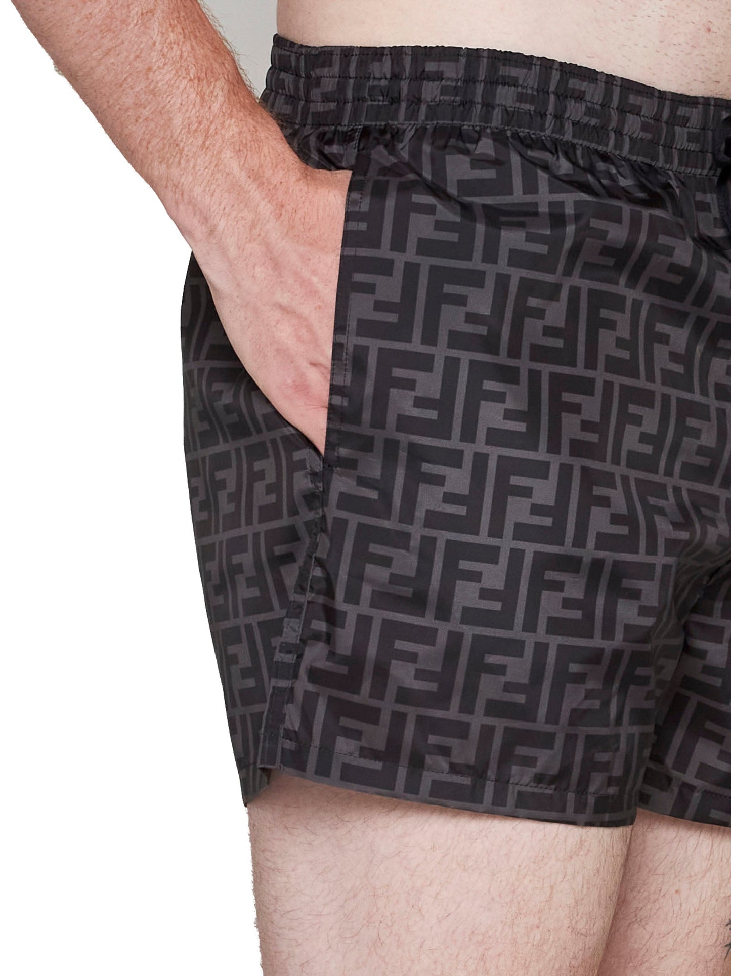 Fendi Men Black Nylon Shorts FENDI