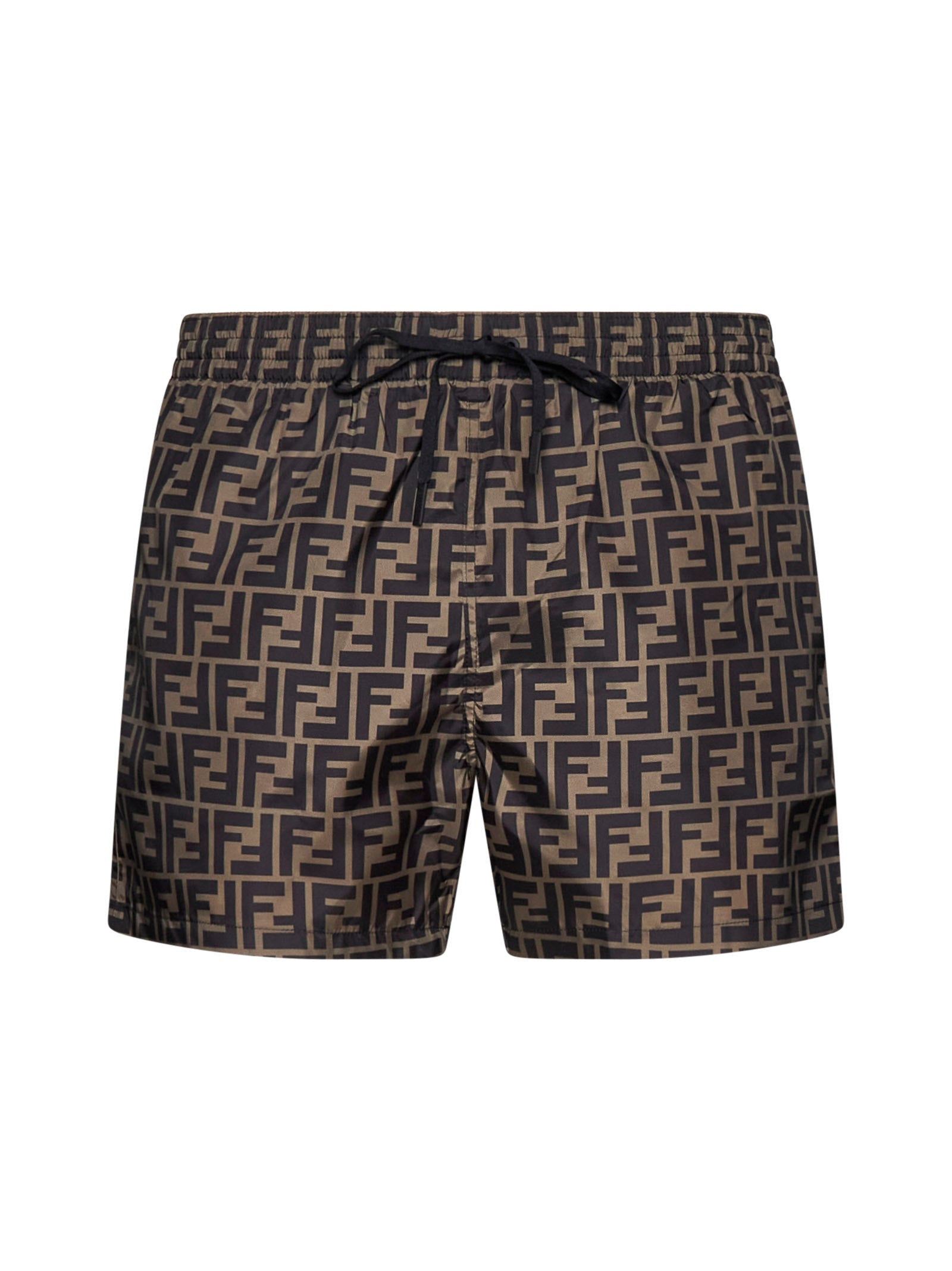 Fendi Men Brown Nylon Fendi Shorts FENDI