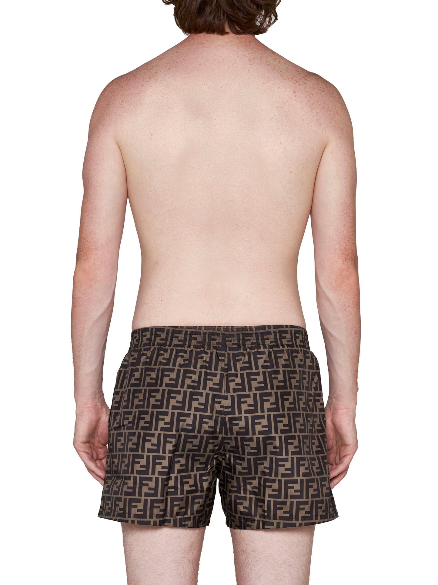 Fendi Men Brown Nylon Fendi Shorts FENDI