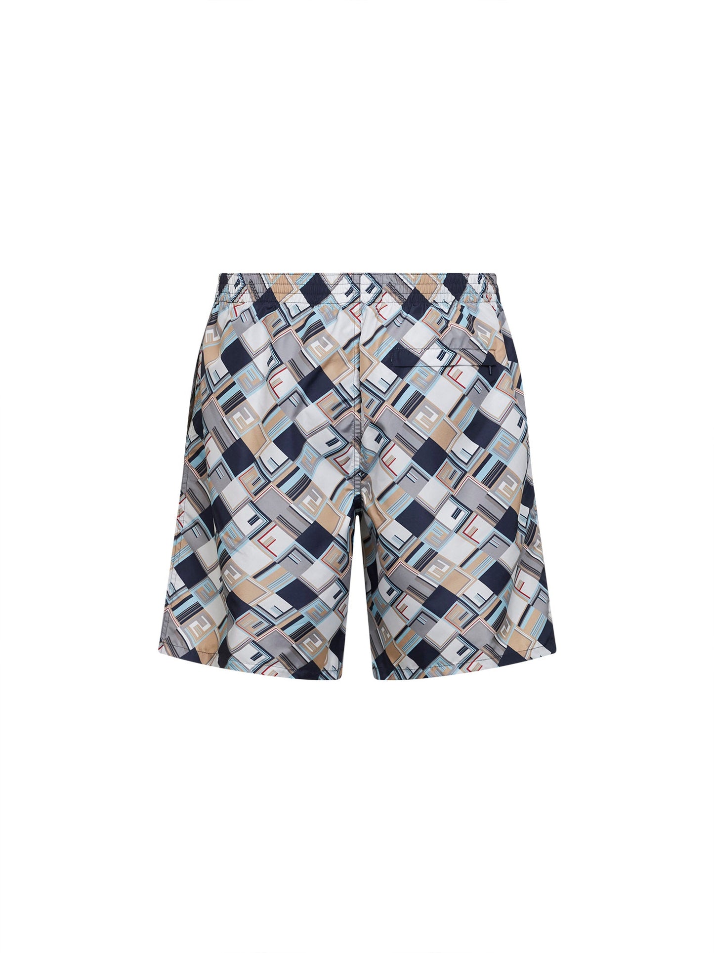 Fendi Men Multicolor Ff Check-Pattern Nylon Swim Shorts FENDI
