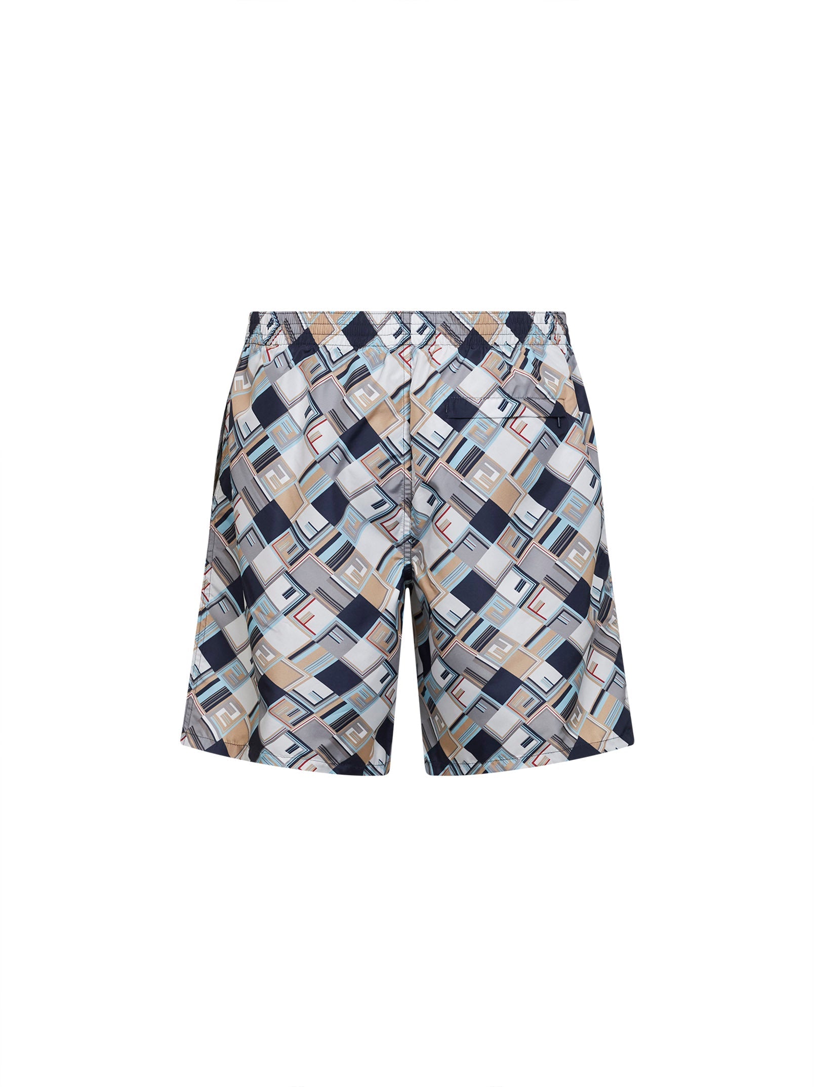 Fendi Men Multicolor Ff Check-Pattern Nylon Swim Shorts FENDI
