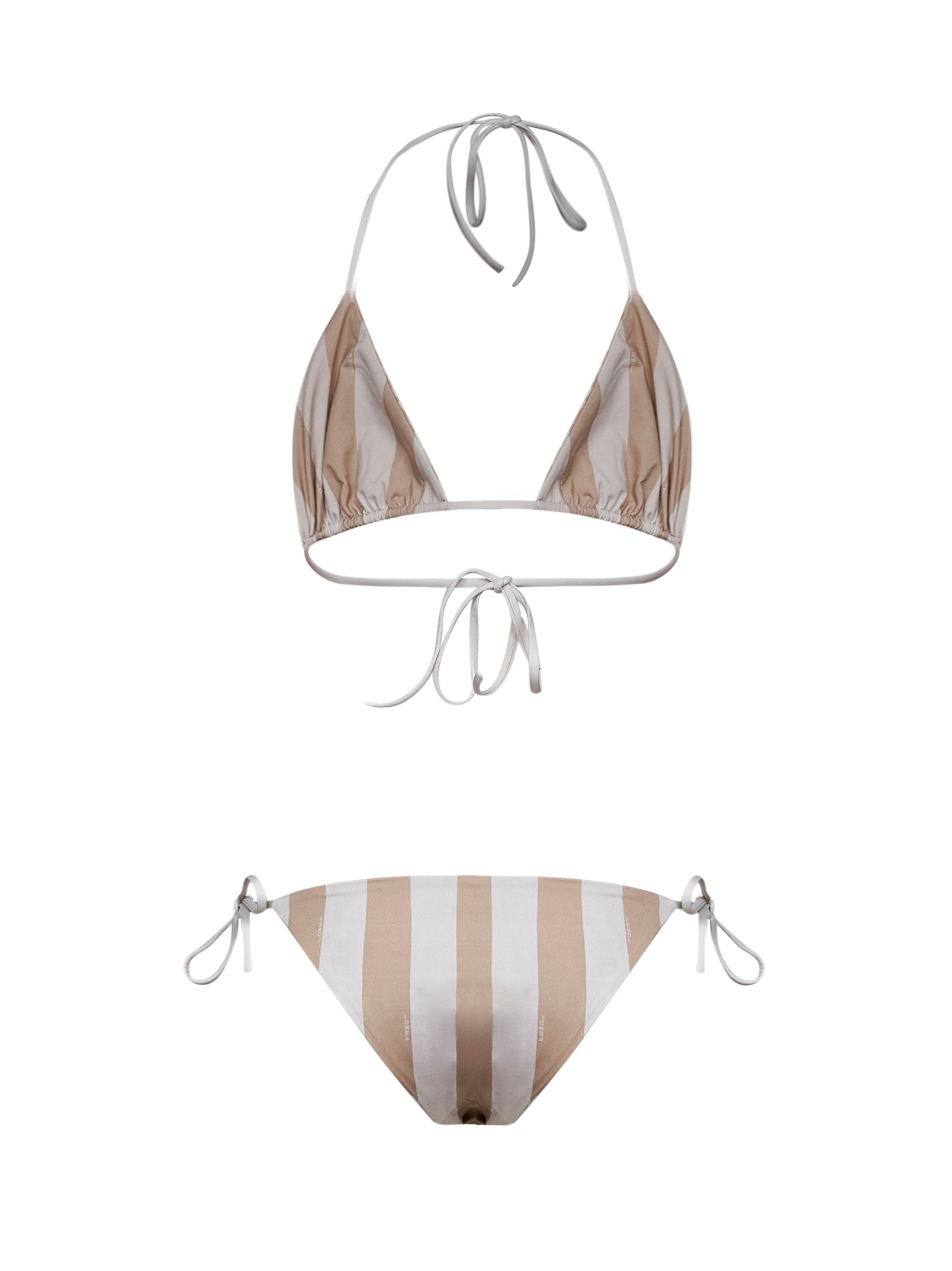 Fendi Women Beige Pequin And Ff Lycra Reversible Bikini FENDI