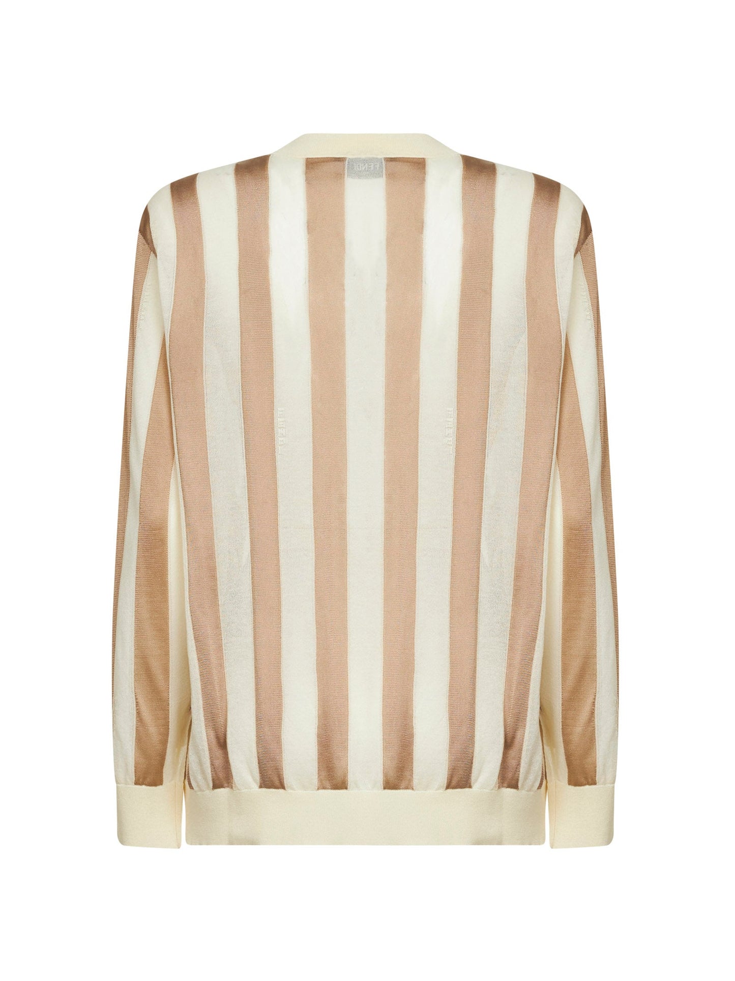 Fendi Women Beige Pequin Silk And Cotton Sweater FENDI