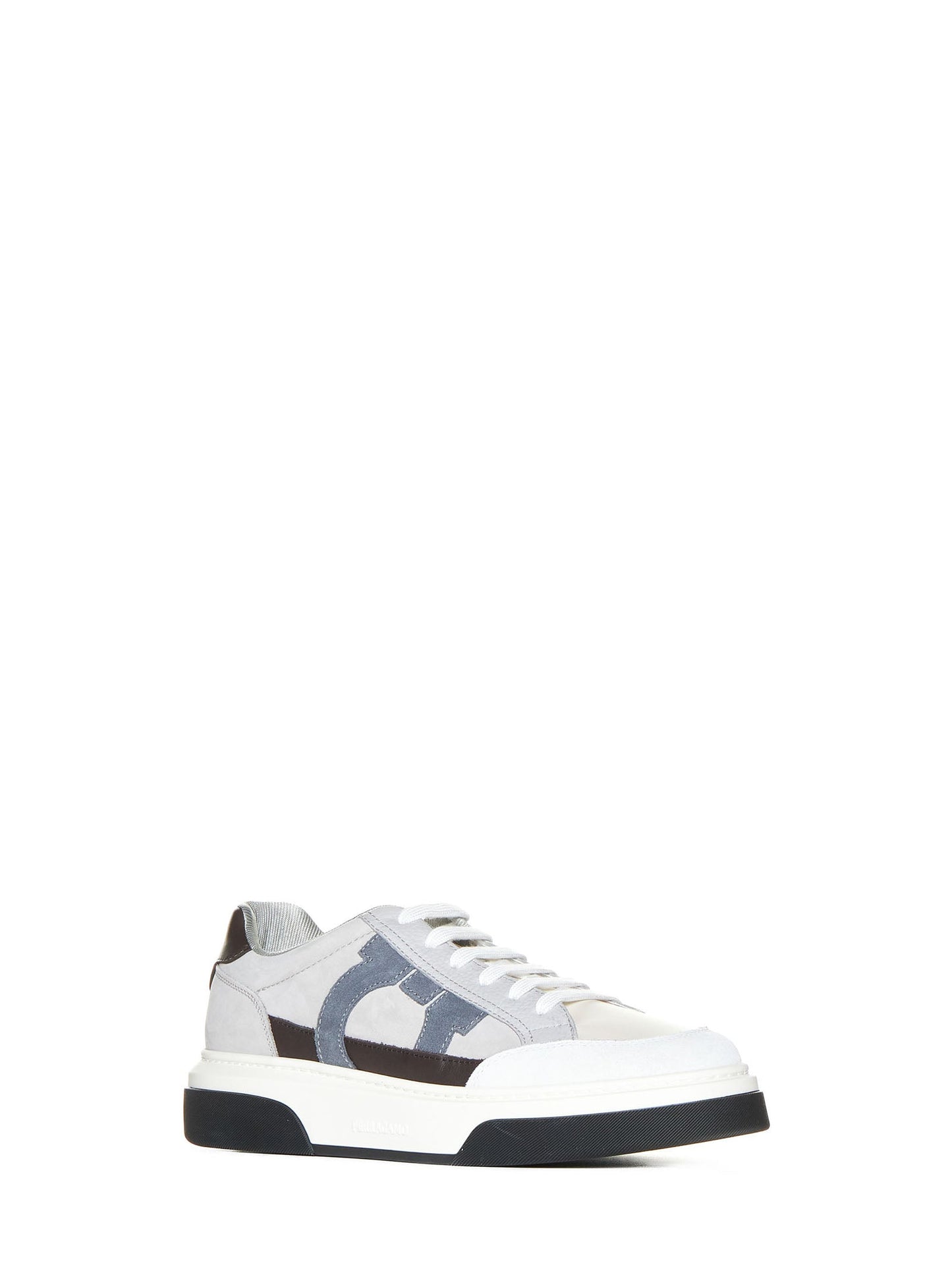 Ferragamo Men Low-Top Sneakers With Gancini FERRAGAMO