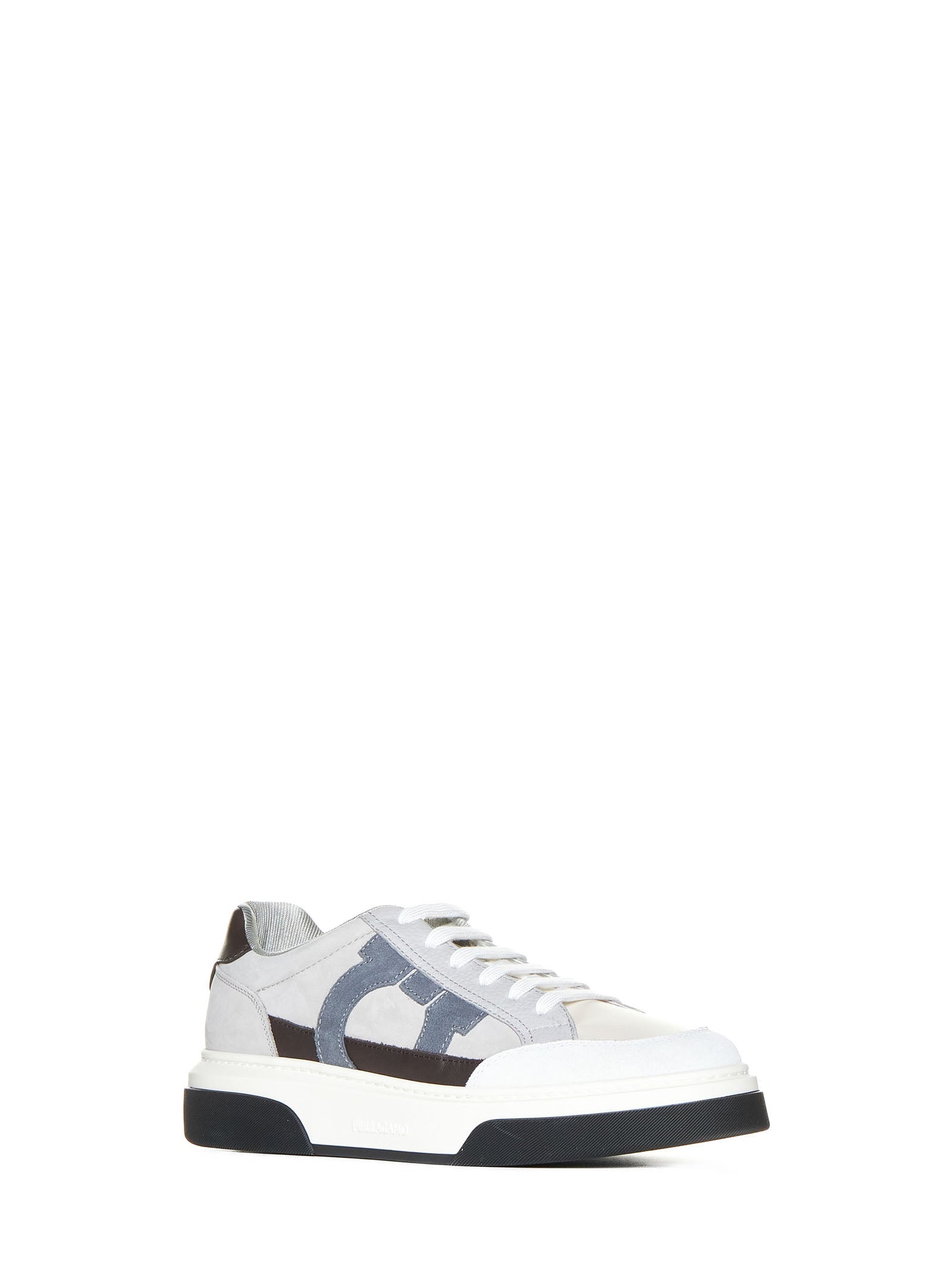 Ferragamo Men Low-Top Sneakers With Gancini FERRAGAMO