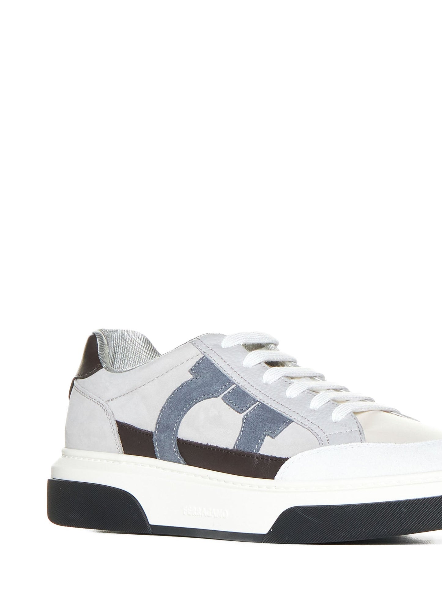 Ferragamo Men Low-Top Sneakers With Gancini FERRAGAMO