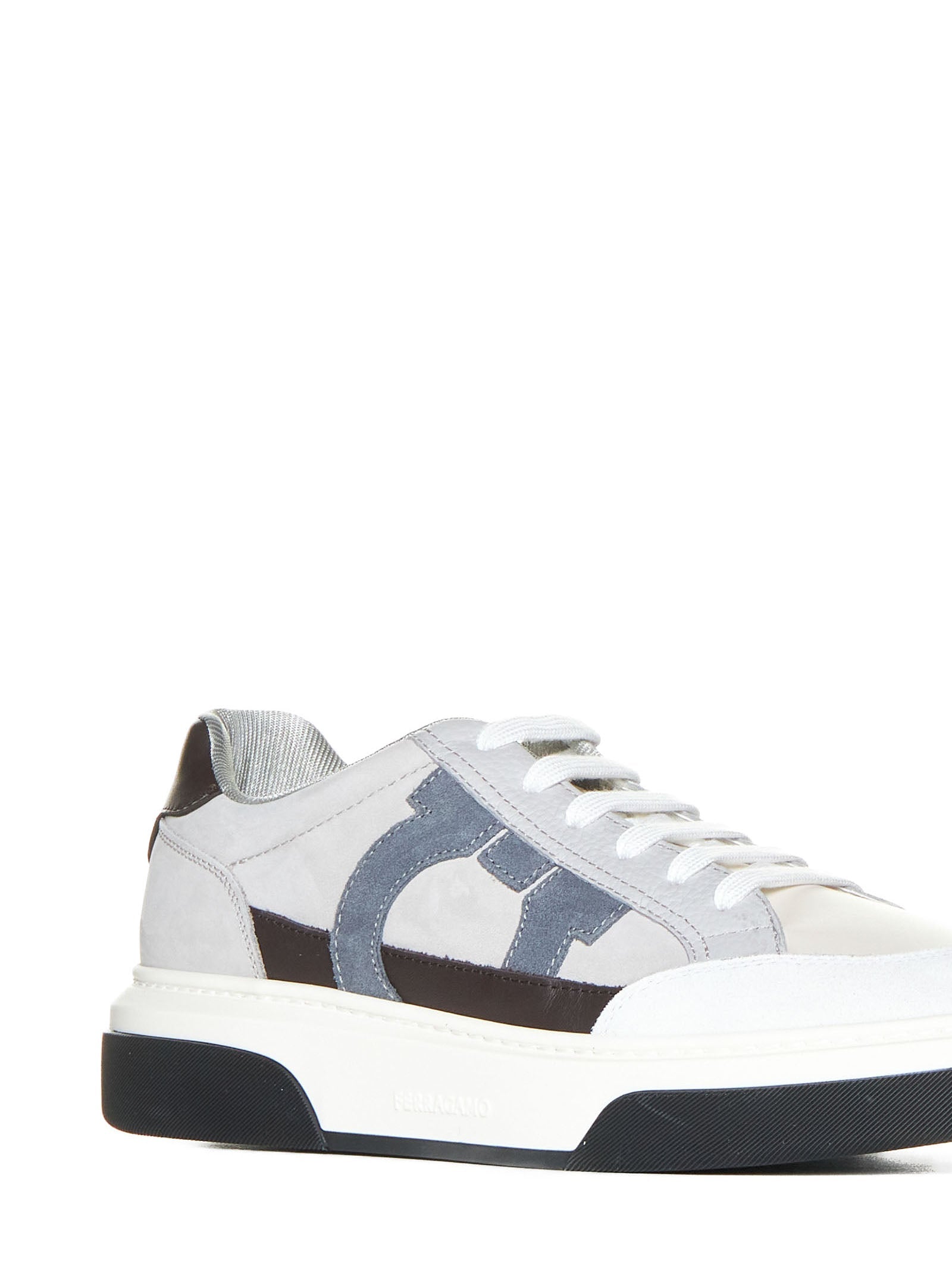 Ferragamo Men Low-Top Sneakers With Gancini FERRAGAMO