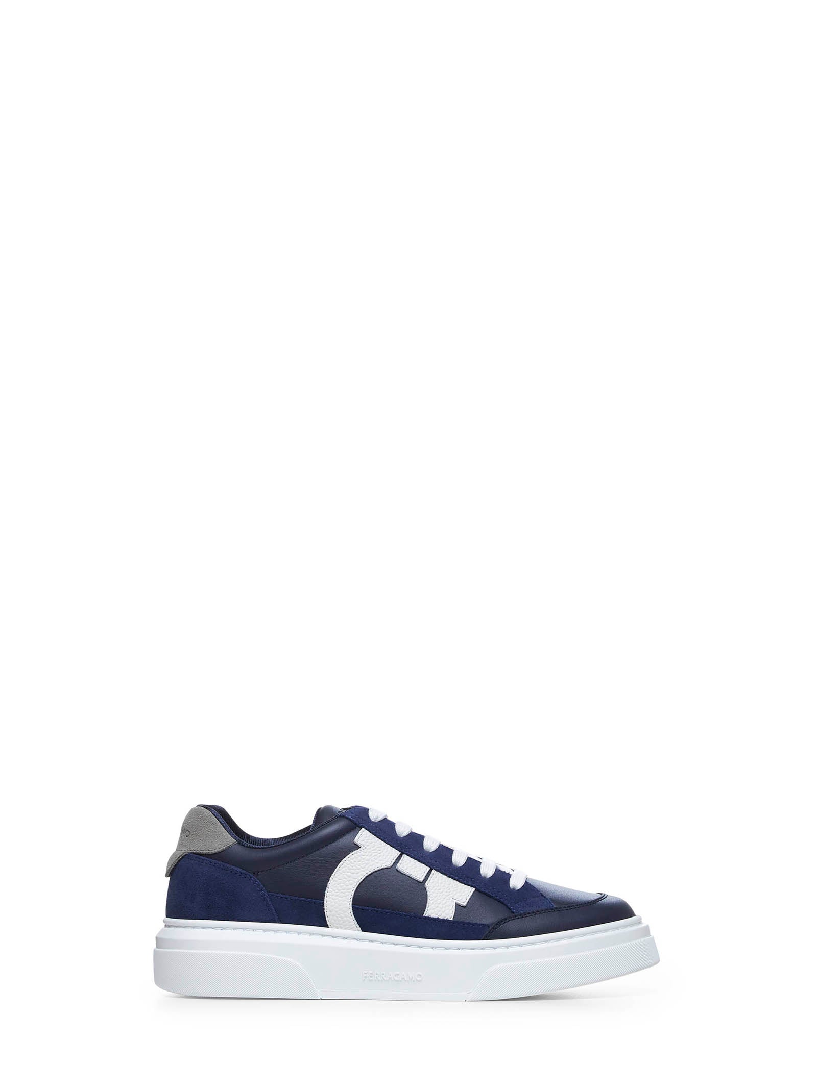 Ferragamo Men Low-Top Sneakers With Gancini FERRAGAMO
