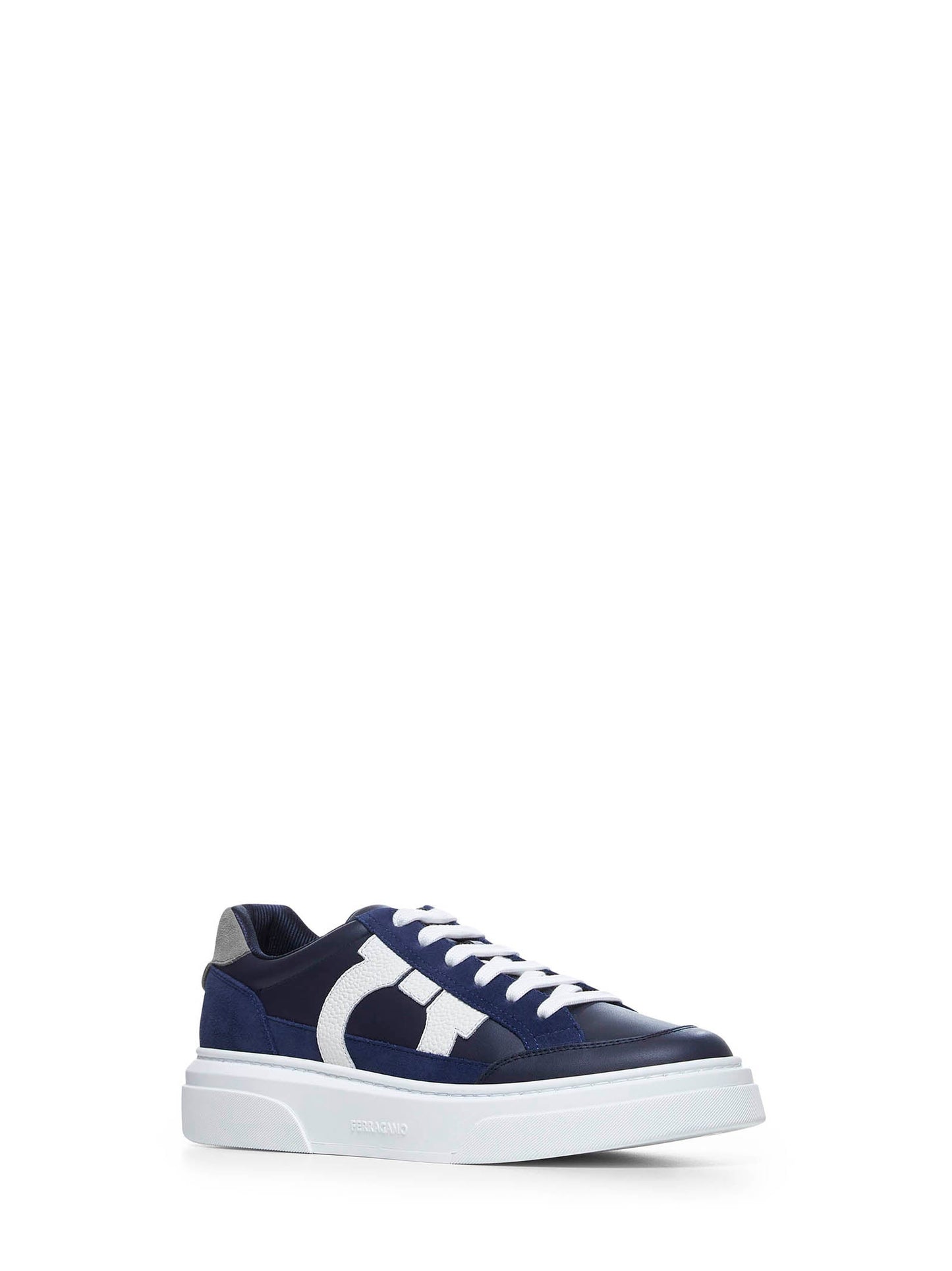 Ferragamo Men Low-Top Sneakers With Gancini FERRAGAMO