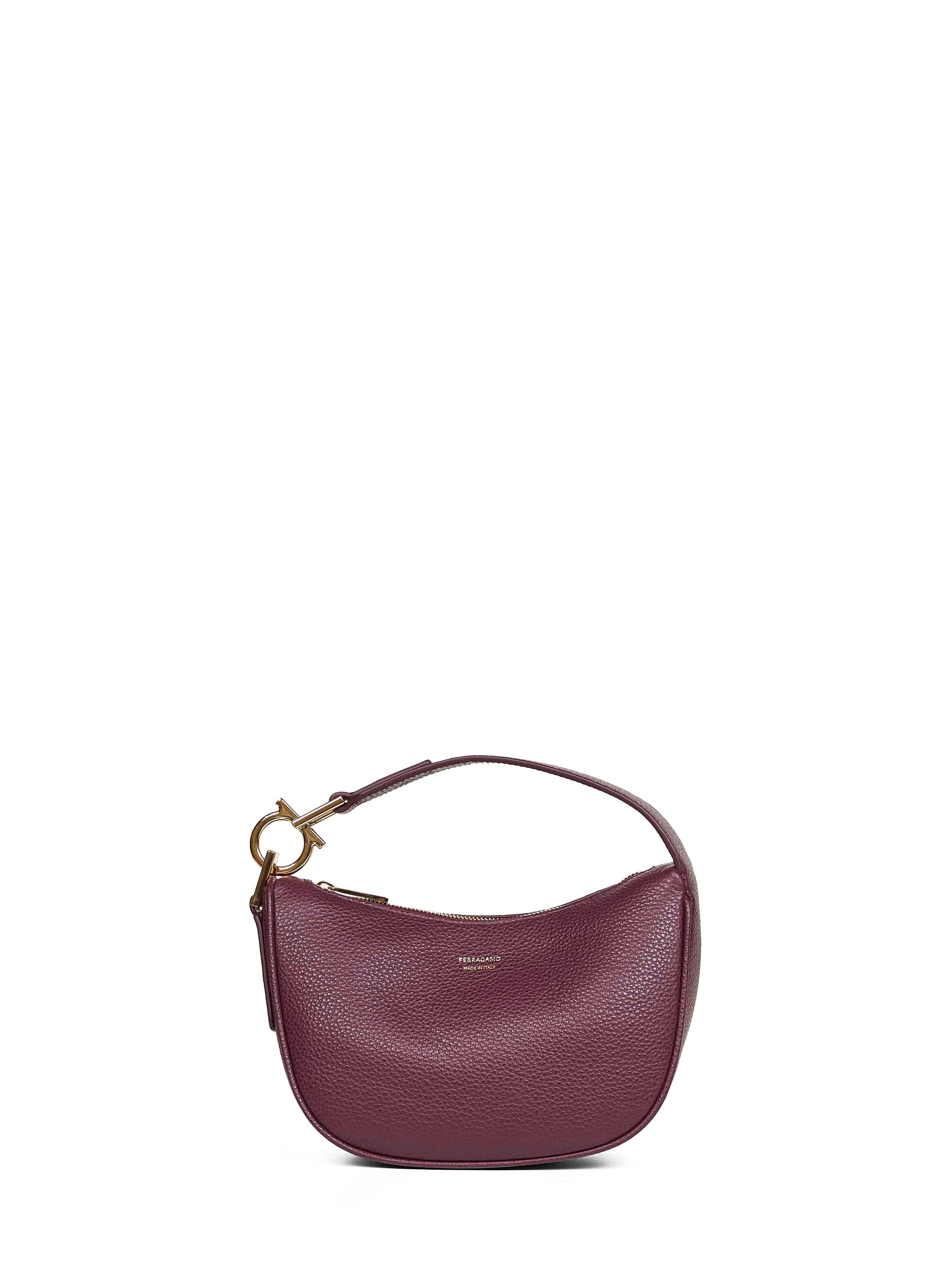 Ferragamo Women Plum North-South Mini Hobo Top Handle Bag FERRAGAMO