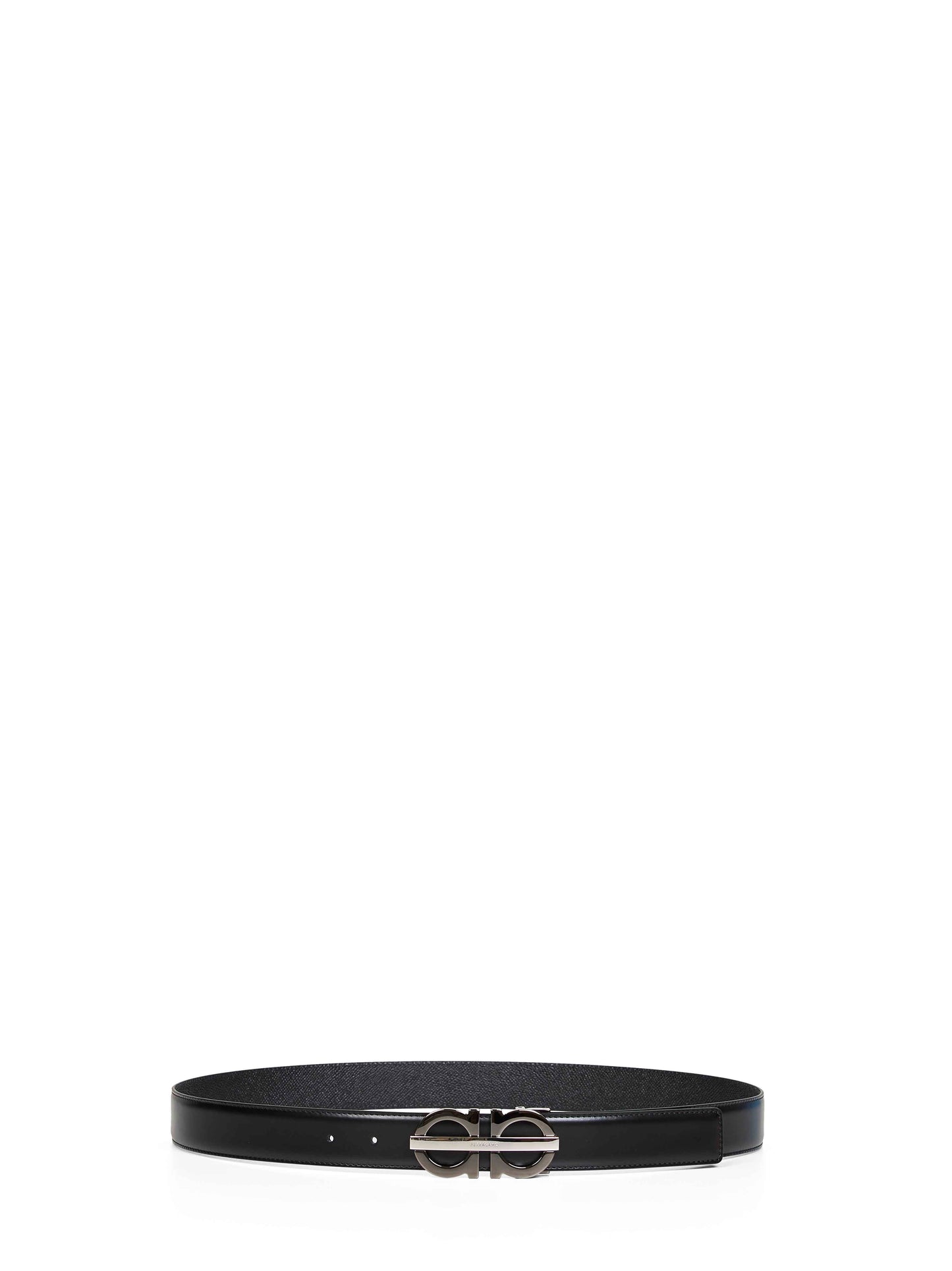 Ferragamo Men Black Gancini Reversible Belt FERRAGAMO