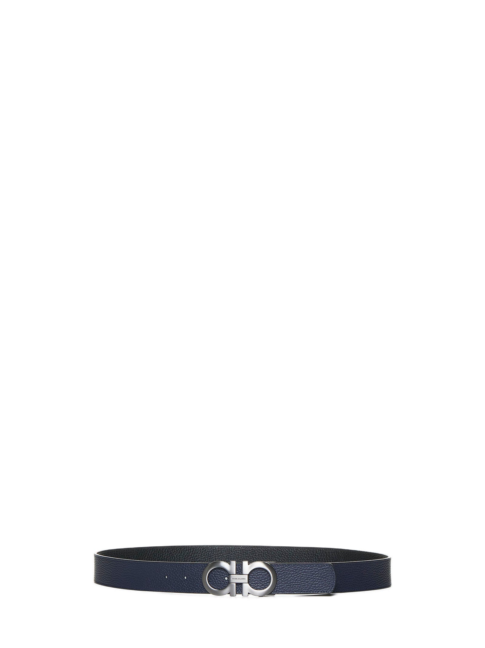Ferragamo Men Black Leather Reversible Gancini Belt FERRAGAMO
