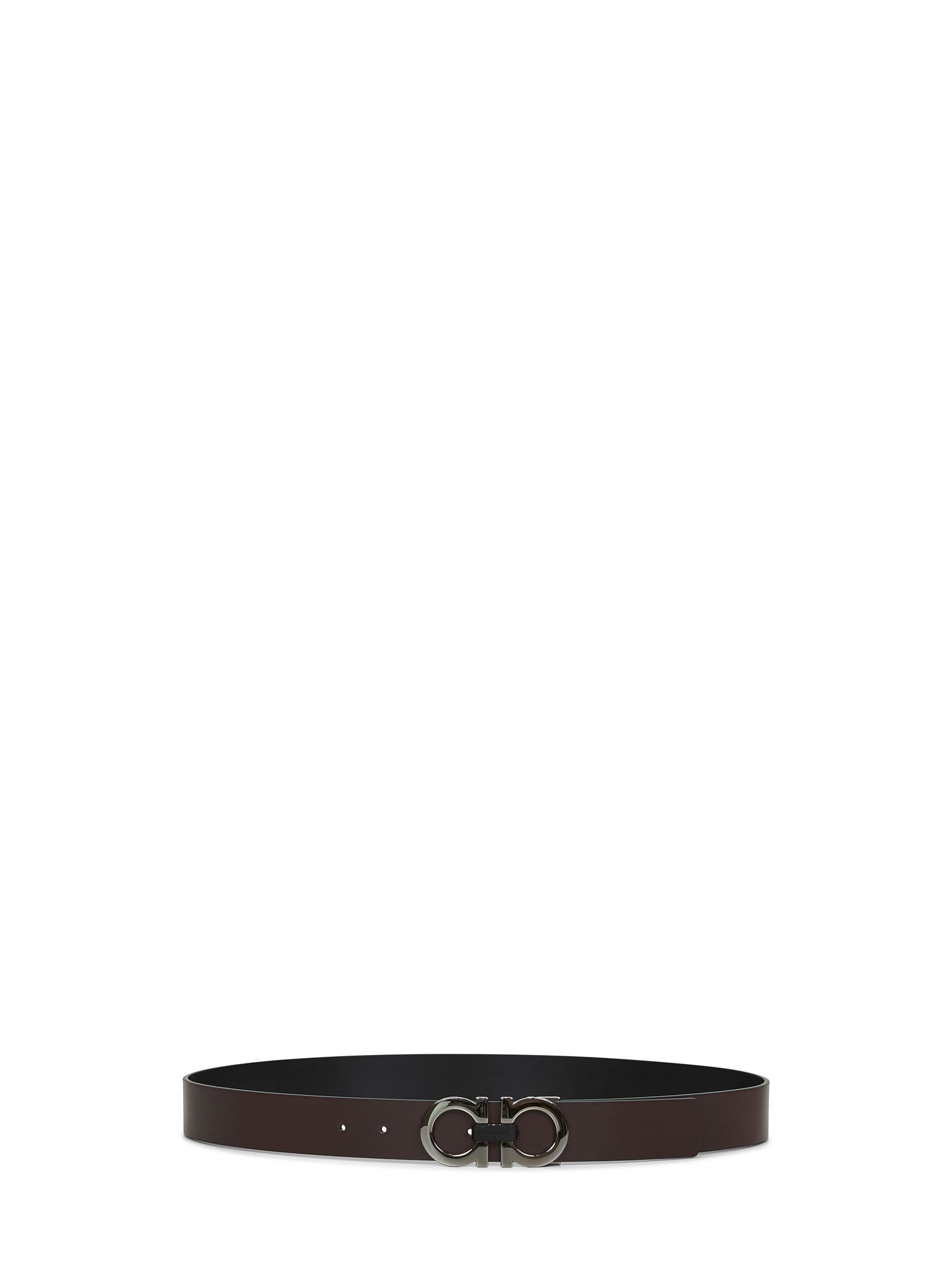 Ferragamo Men Dark Brown Gancini Reversible Belt FERRAGAMO