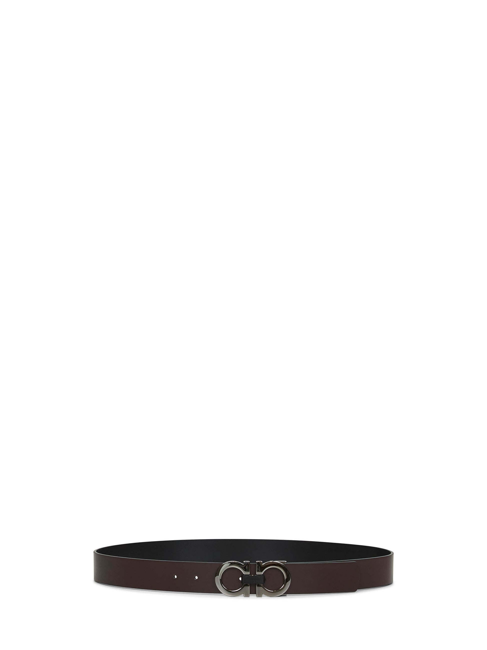 Ferragamo Men Dark Brown Gancini Reversible Belt FERRAGAMO
