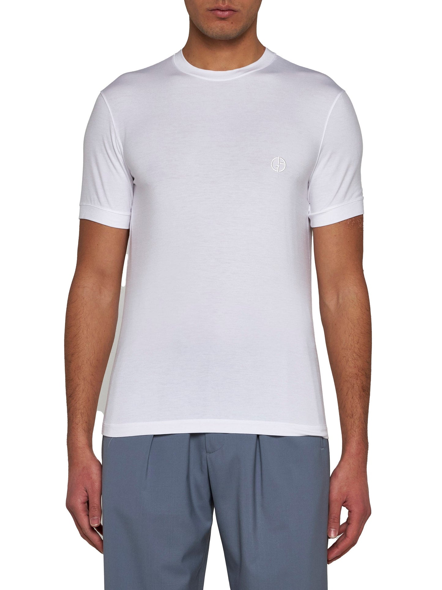 Giorgio Armani Men Icon Crew Neck T-Shirt In Stretch Viscose Jersey GIORGIO ARMANI
