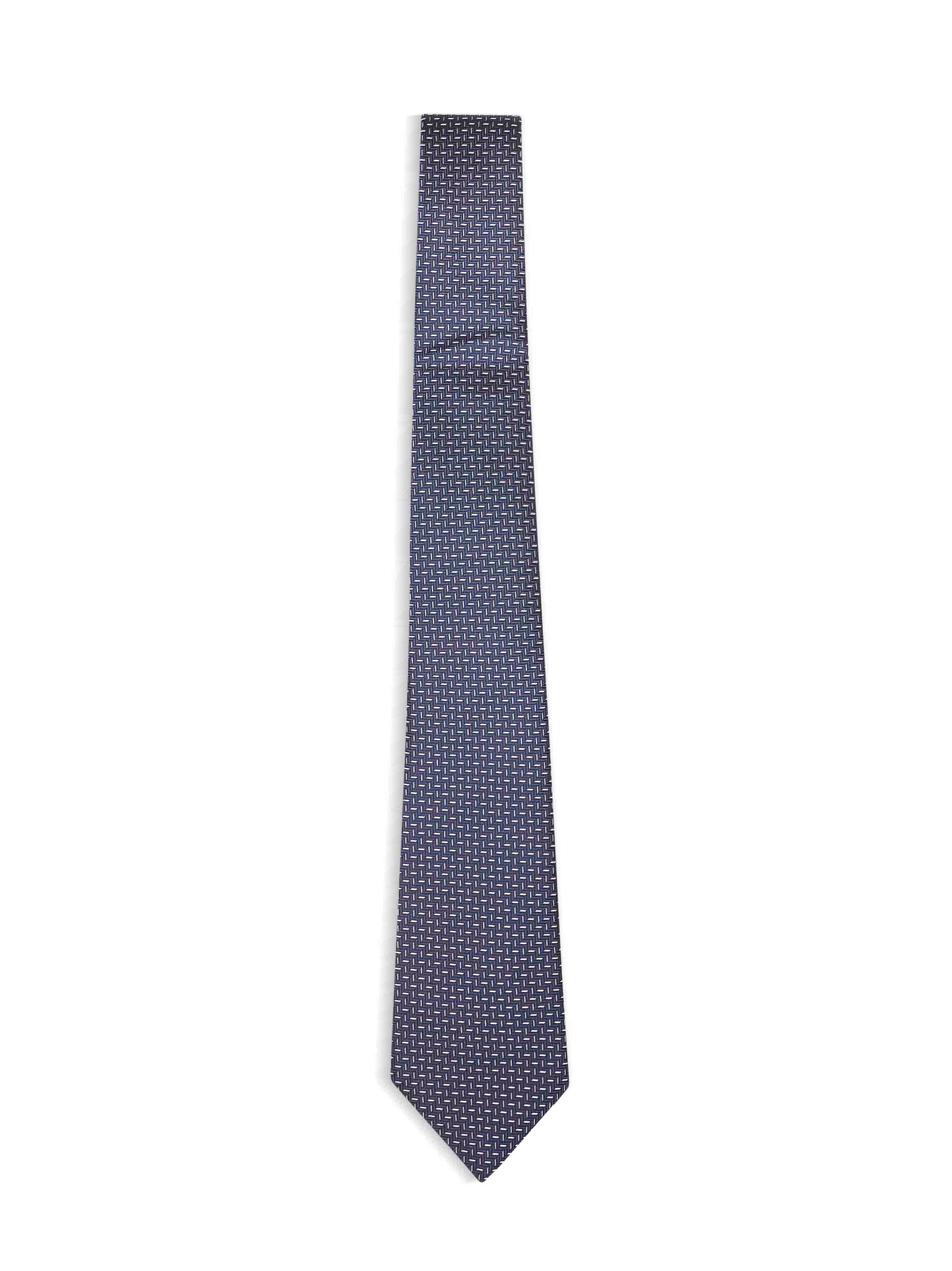 Giorgio Armani Men Midnight Blue Jacquard Silk Tie GIORGIO ARMANI