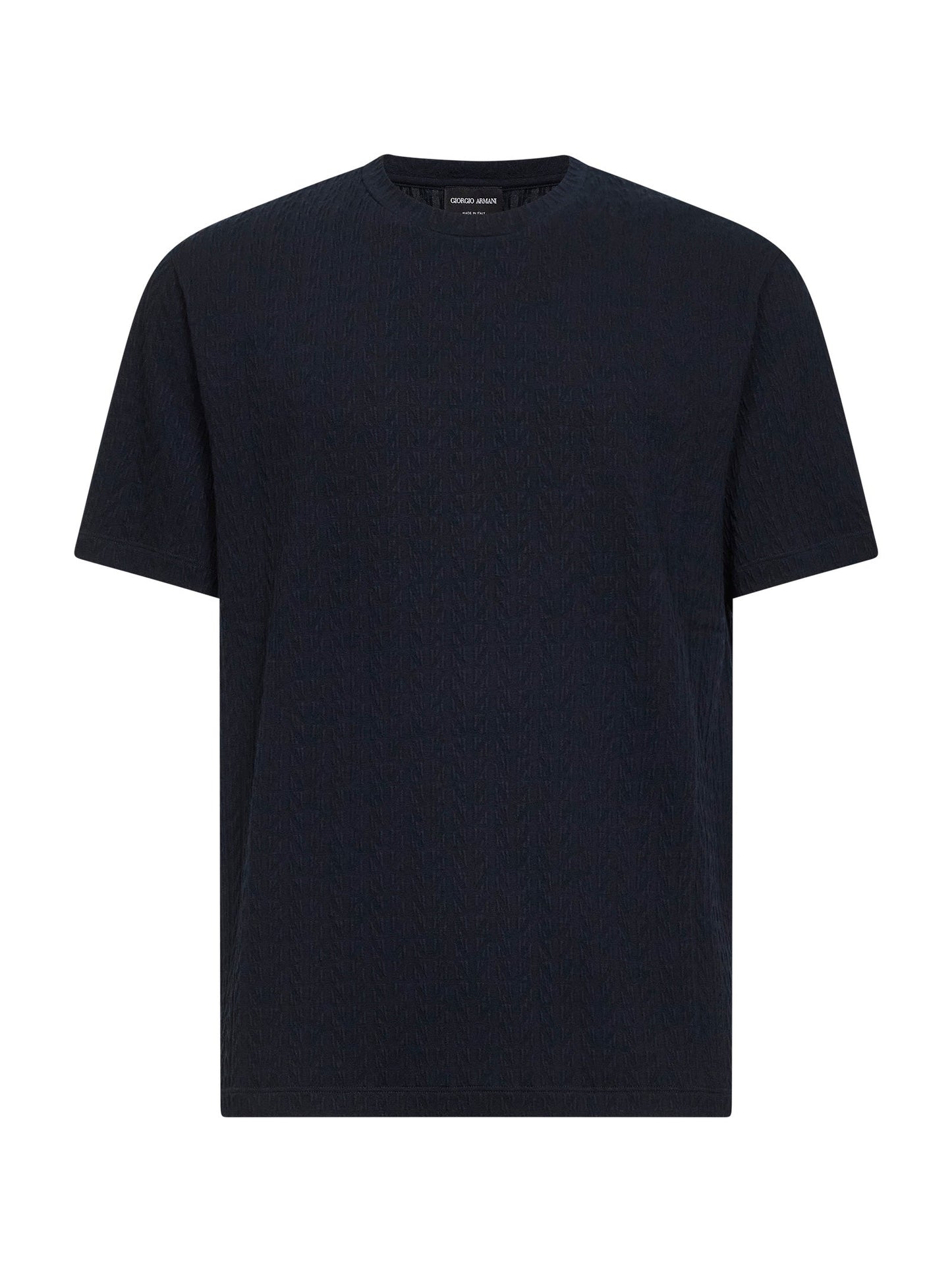 Giorgio Armani Men Dark Navy Asv Embossed Viscose Blend T-Shirt GIORGIO ARMANI