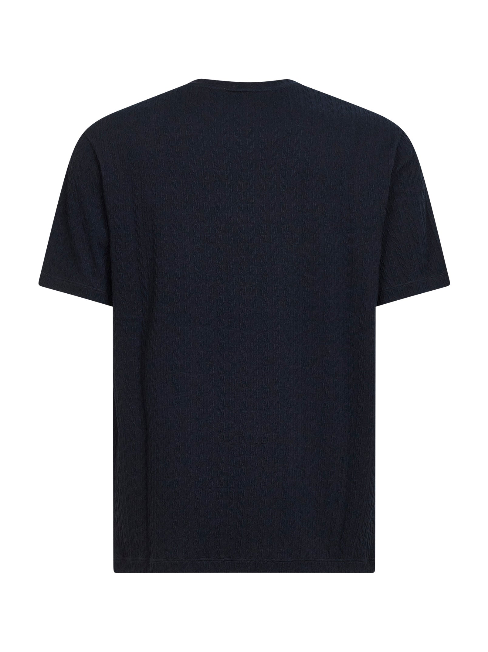 Giorgio Armani Men Dark Navy Asv Embossed Viscose Blend T-Shirt GIORGIO ARMANI