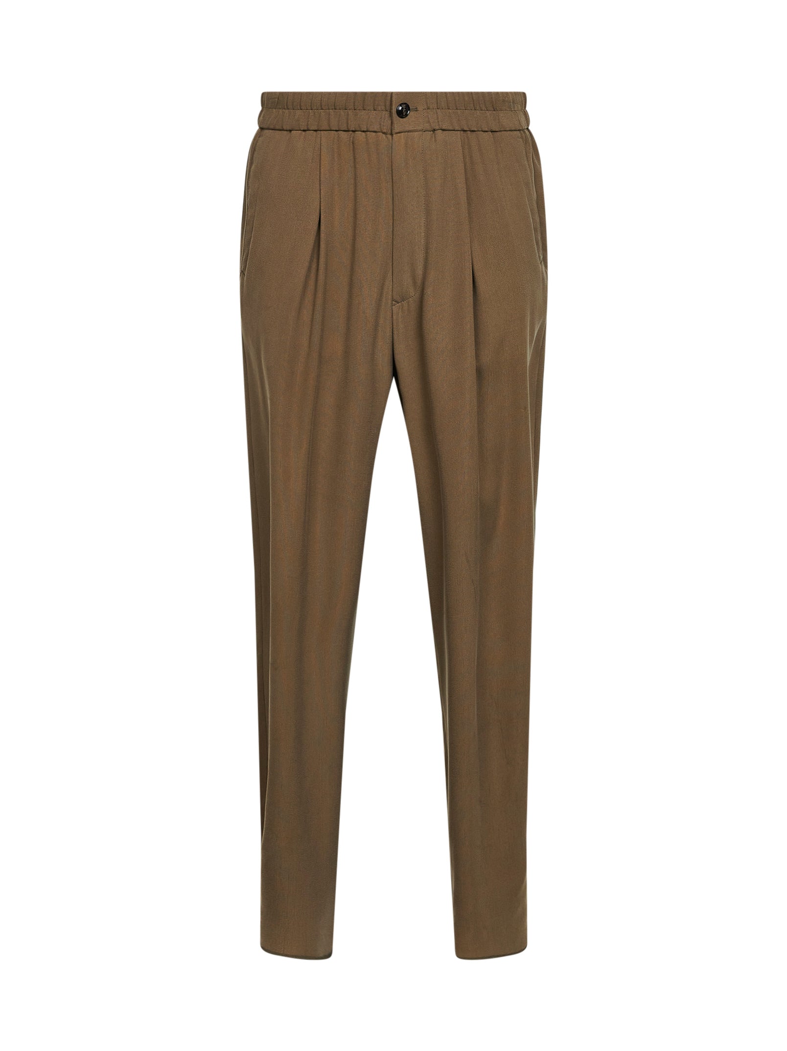 Giorgio Armani Men Green Asv Cupro Natté One-Pleat Trousers GIORGIO ARMANI
