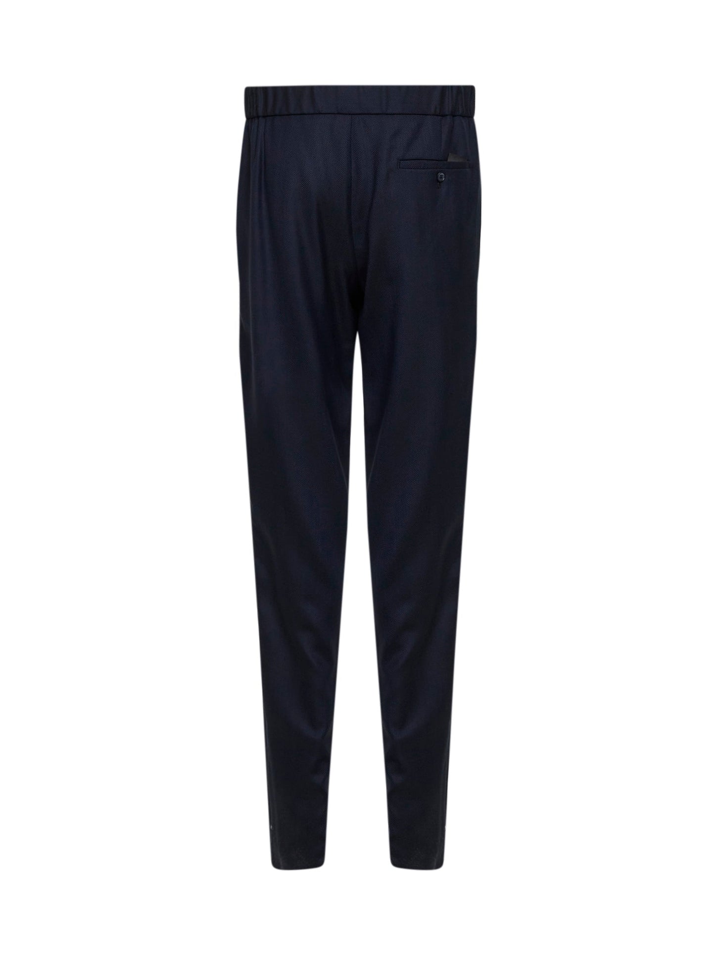 Giorgio Armani Men Blue Chevron Wool And Cashmere Trousers
