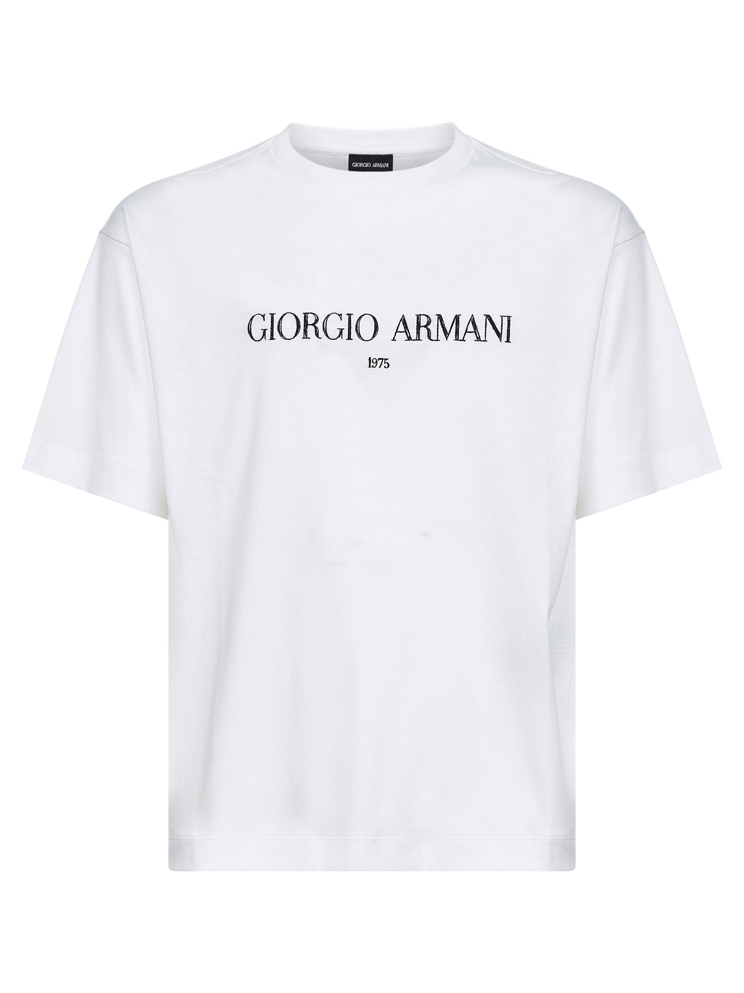 Giorgio Armani Men Ivory Cotton Interlock Jersey T-Shirt GIORGIO ARMANI