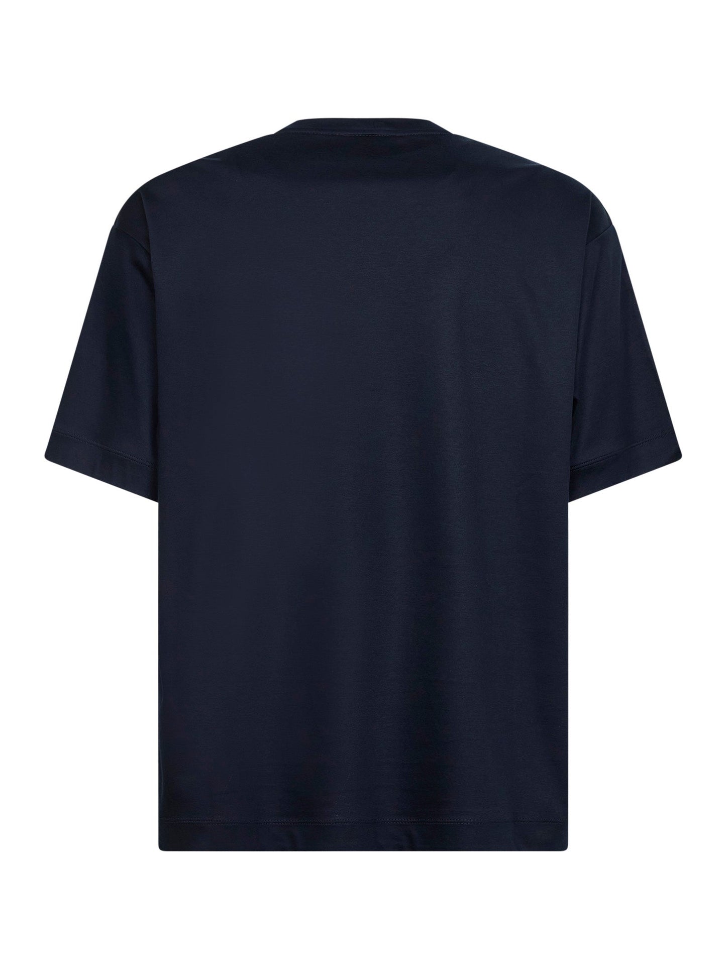 Giorgio Armani Men Navy Blue Cotton Interlock Jersey T-Shirt GIORGIO ARMANI