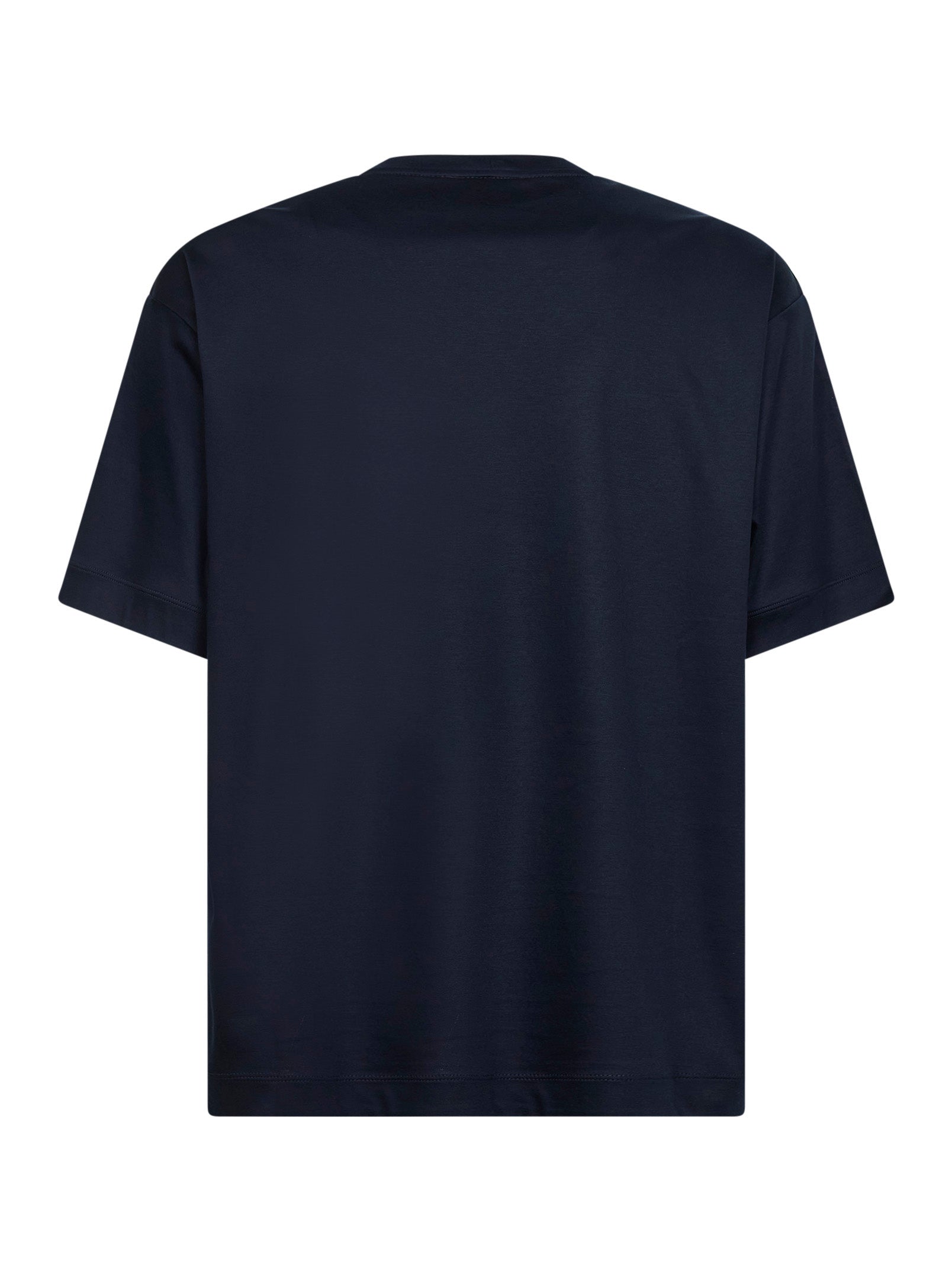 Giorgio Armani Men Navy Blue Cotton Interlock Jersey T-Shirt GIORGIO ARMANI