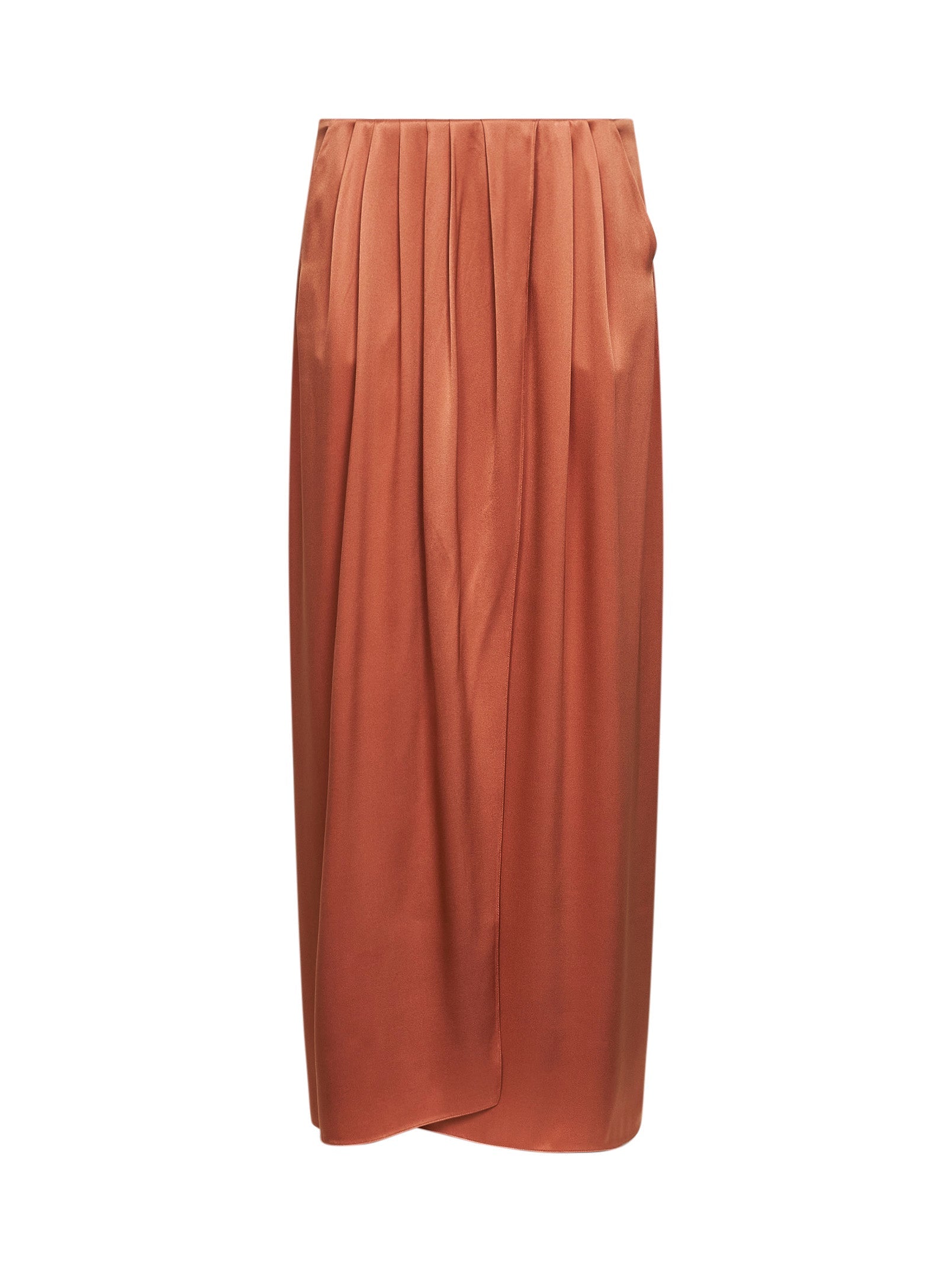 Giorgio Armani Women Orange Silk Long Wrap Skirt GIORGIO ARMANI